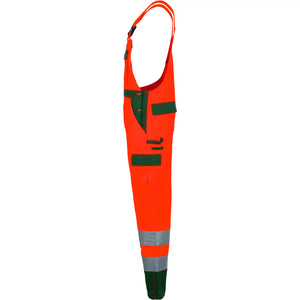 Planam Warnschutz Latzhose orange/grün 102 orange/grün - Produktbild ohne Model
