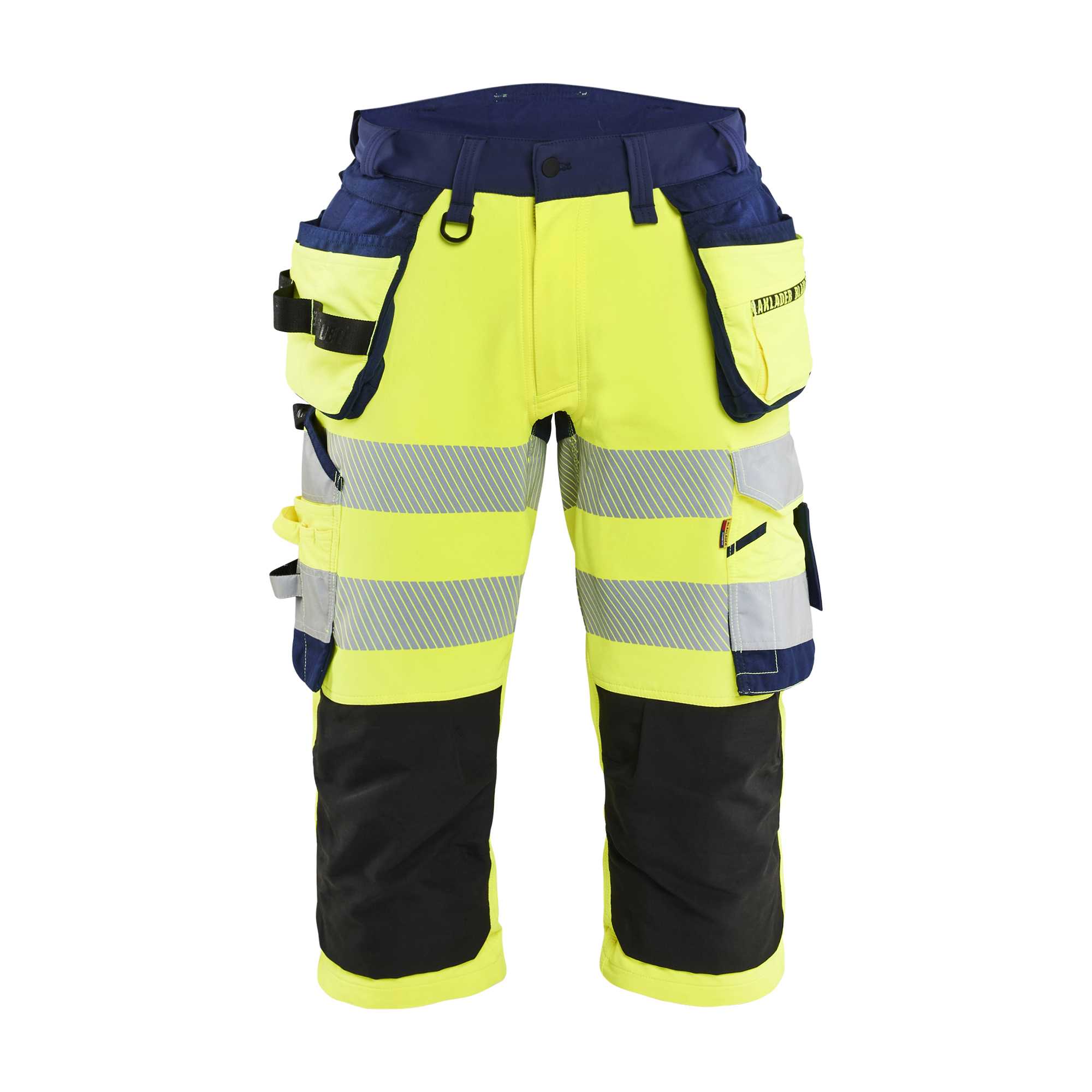 BLAKLADER 11231648 HI VIS PIRATE TROUSERS 4 WAY STRETCH Hi Vis Reflective Work Pirate Bermuda Men - double weave