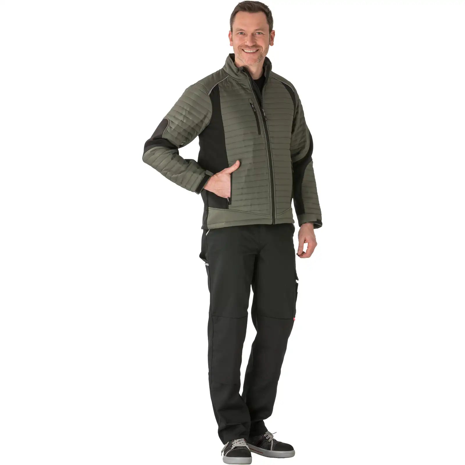 Planam Air Jacke grün/schwarz 4XL grün/schwarz - Produktbild mit Model