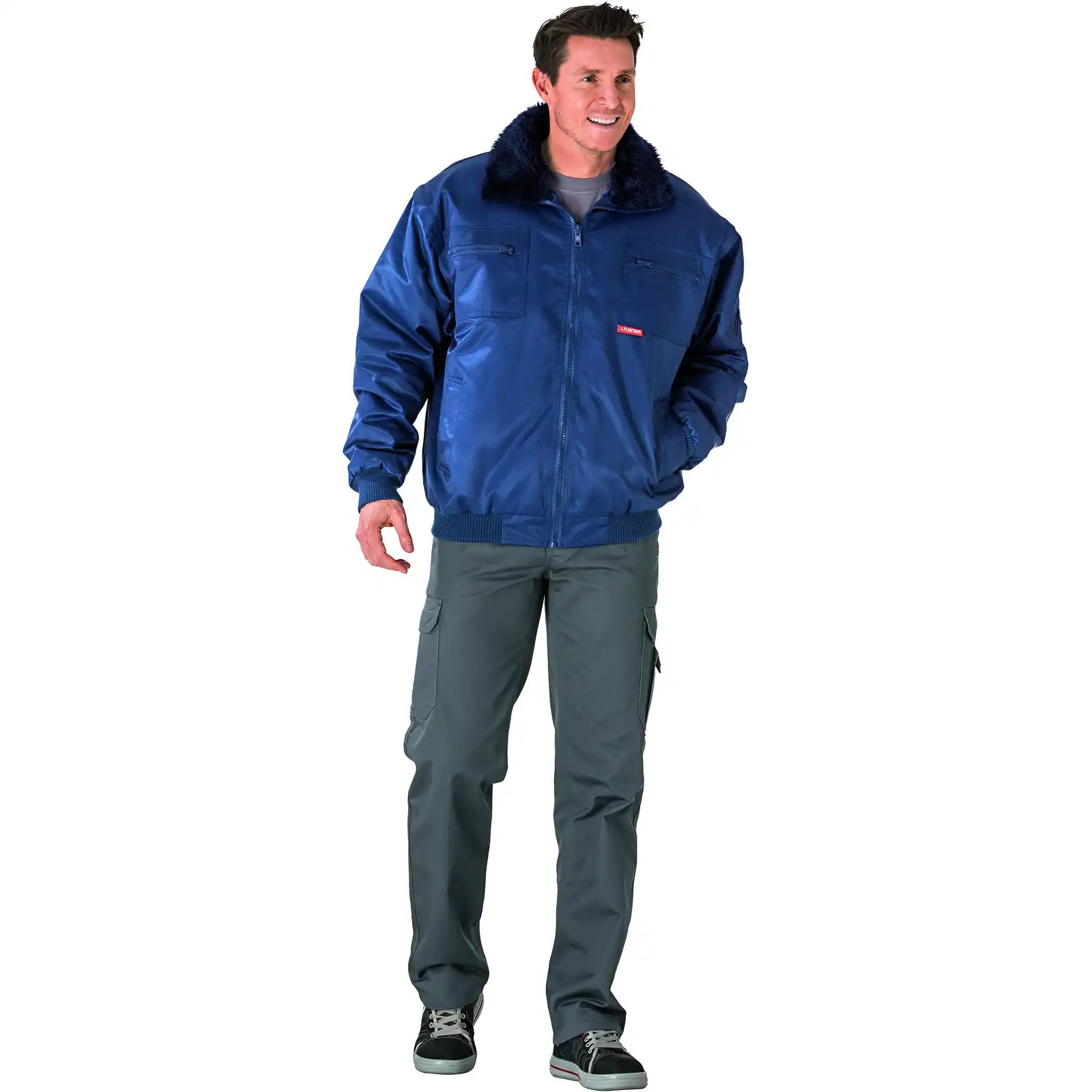 Planam Outdoor Gletscher Comfortjacke marine 4XL marine - Produktbild mit Model