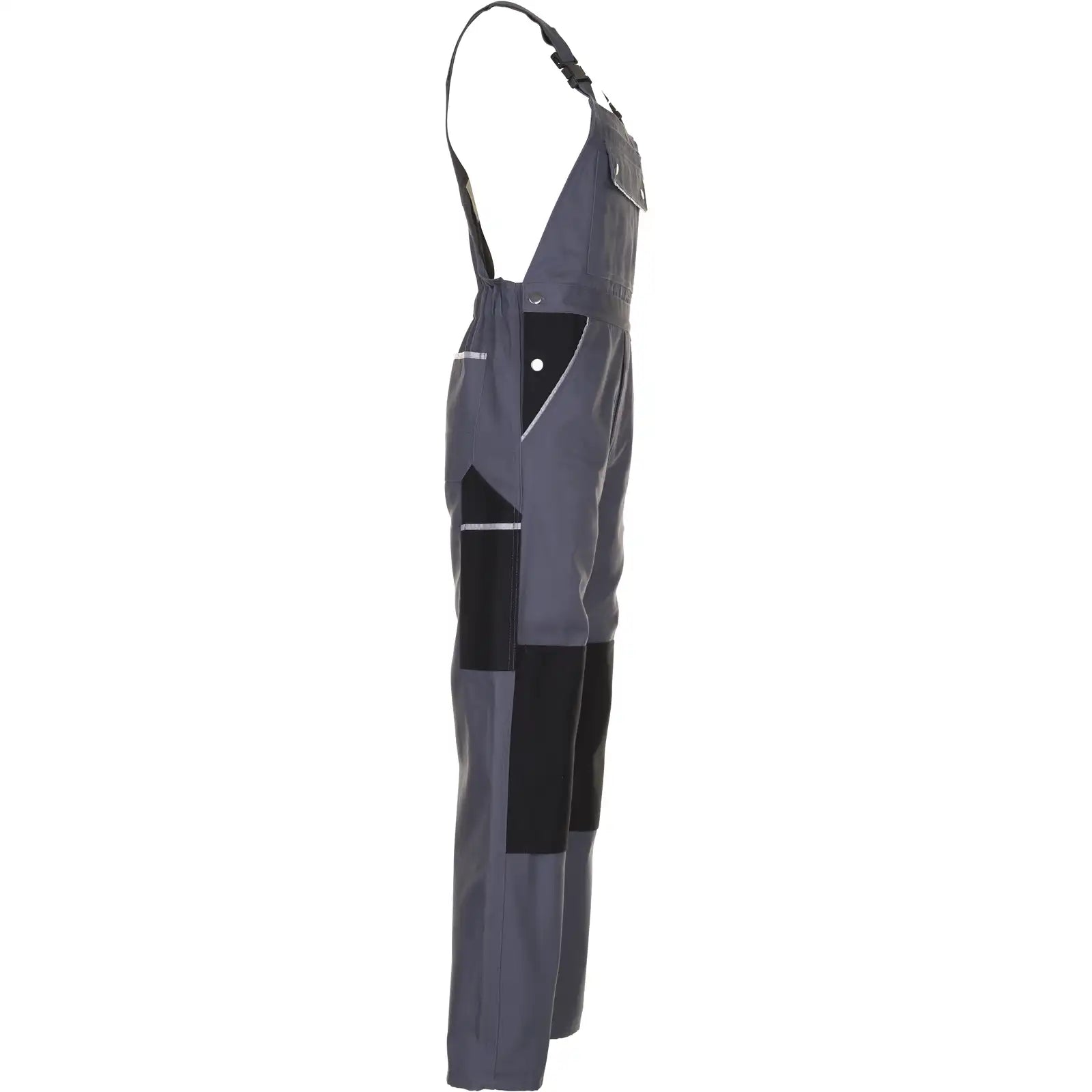 Planam Canvas 320 Latzhose grau/schwarz 102 grau/schwarz - Produktbild ohne Model