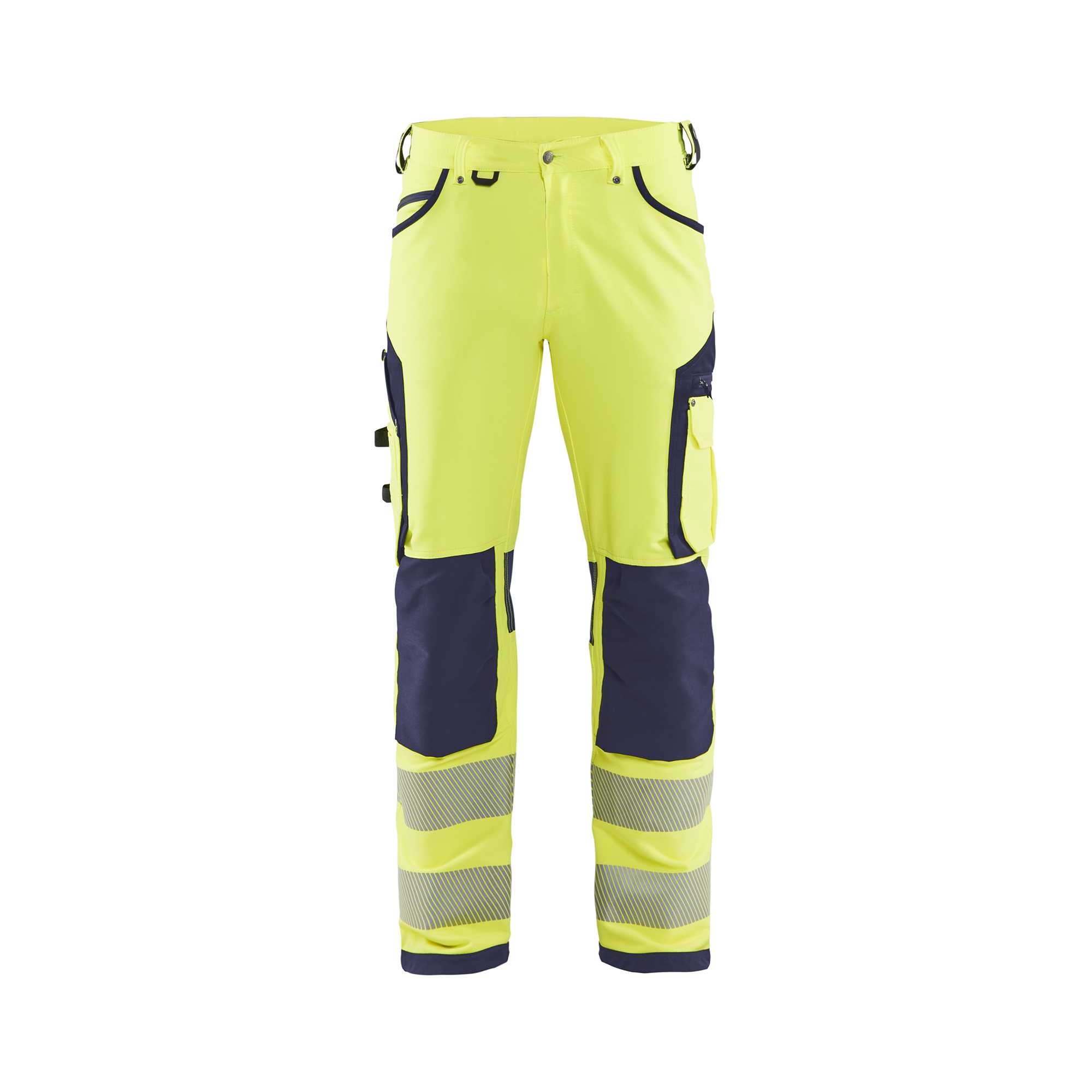 BLAKLADER 11971642 | Hi Vis Trousers 4 way stretch Hi Vis Reflective Work Trousers Men - Water Repellent