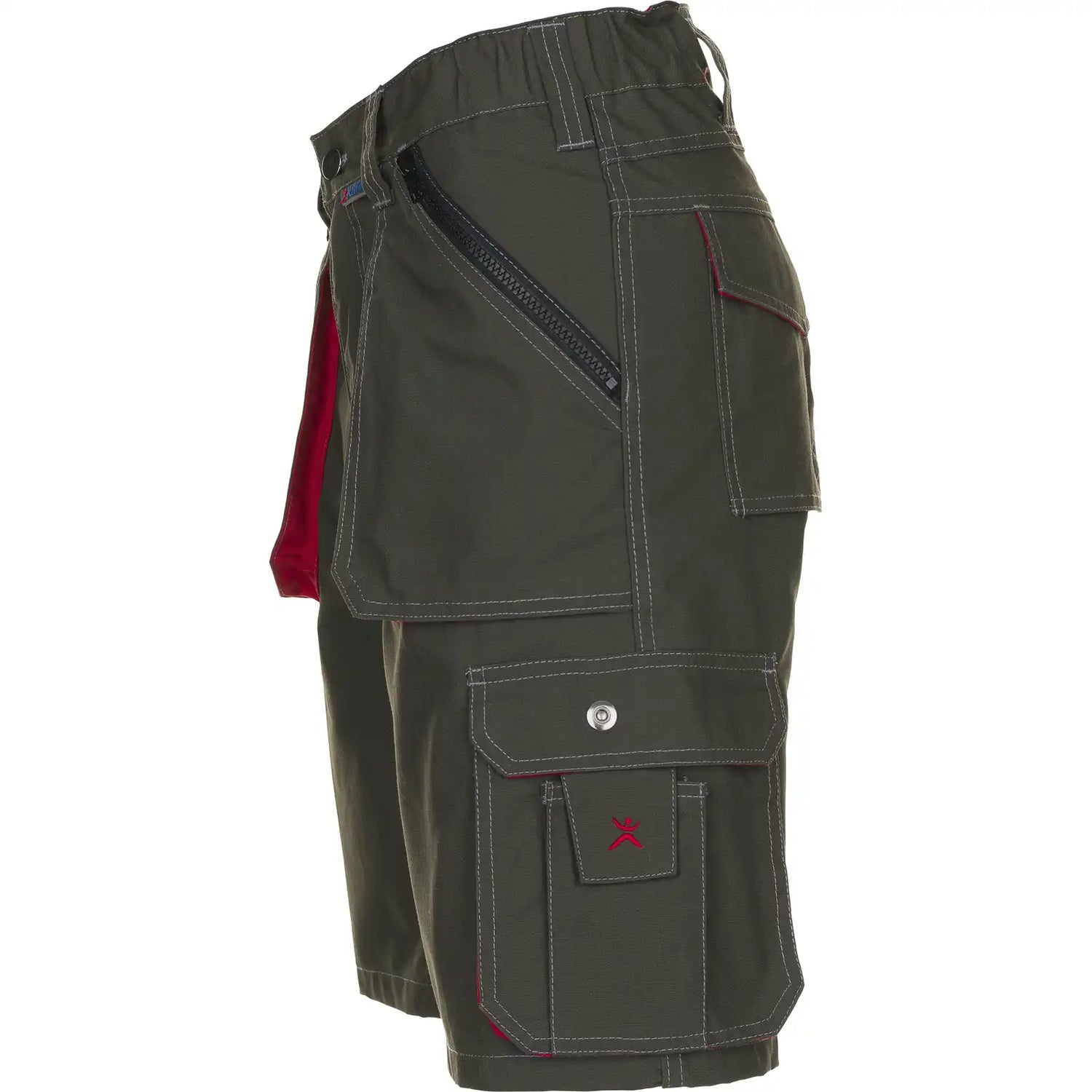 Planam Basalt Shorts oliv/rot S oliv/rot - Produktbild ohne Model