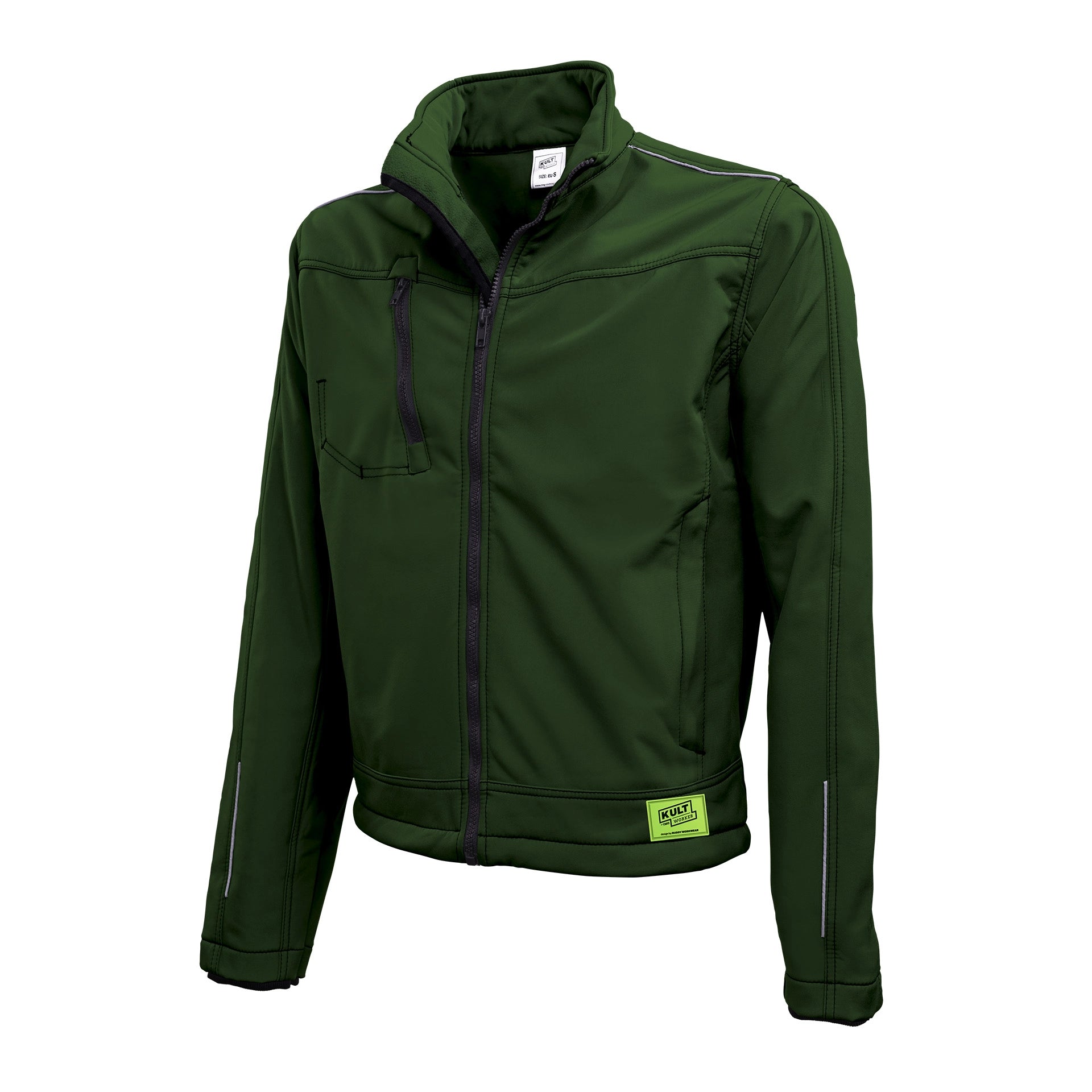 TMG Kult Worker Softshell jacket green - KW-220010_Softshelljacke_gruen_vorne_1920x1920