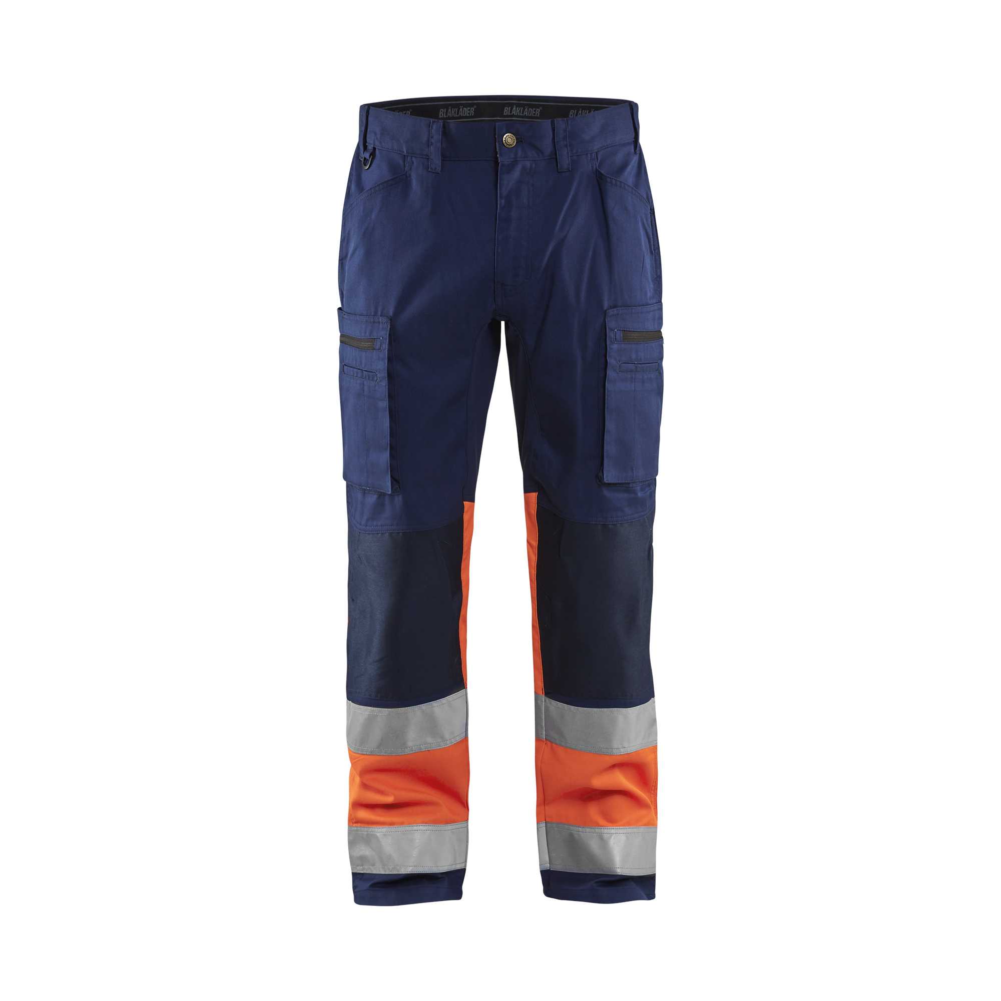 BLAKLADER 15511811 | Hi Vis Trousers with Stretch Hi Vis Reflective Work Trousers Men - 65% Polyester