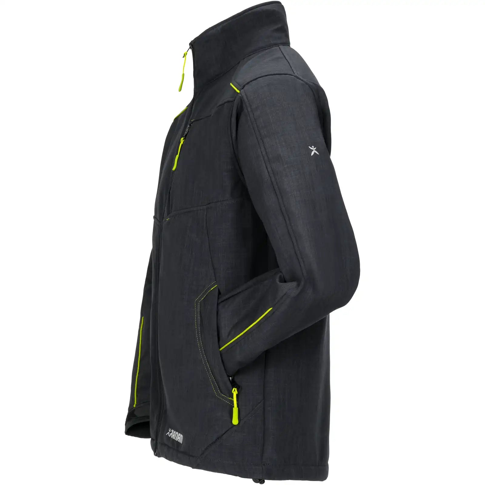 Planam Outdoor Neon Softshelljacke grau/grün L grau/grün - Produktbild ohne Model