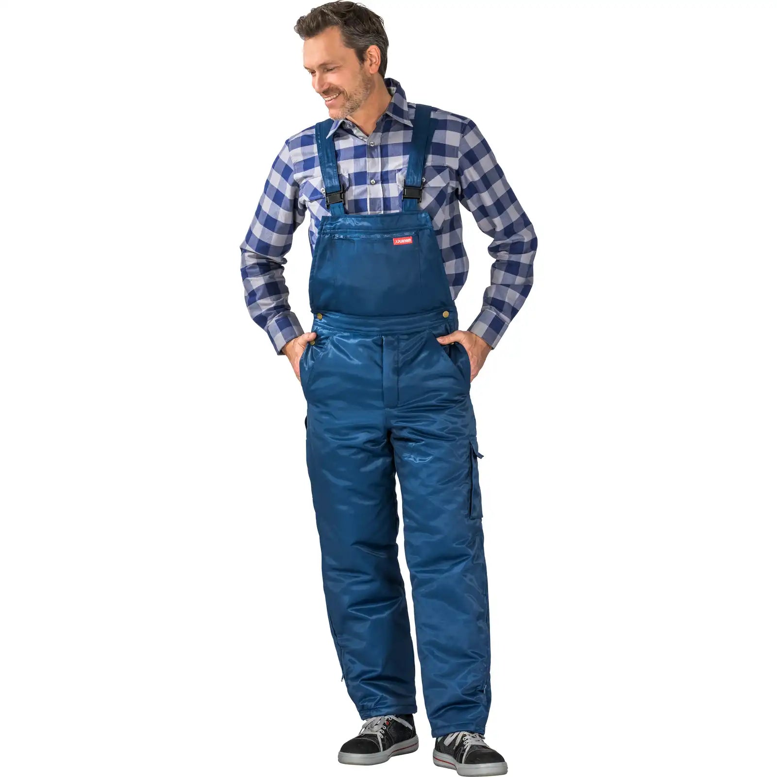 Planam Outdoor Gletscher Pilotenlatzhose marine 4XL marine - Produktbild mit Model
