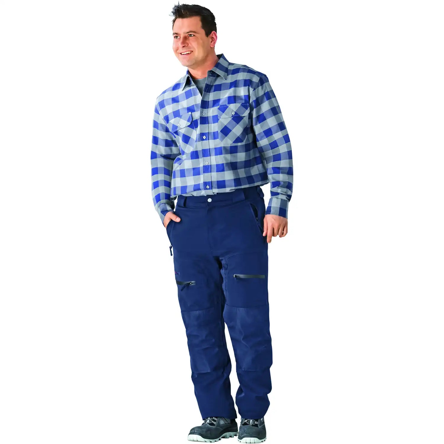 Planam Outdoor Slope Outdoorhose marine S marine - Produktbild mit Model