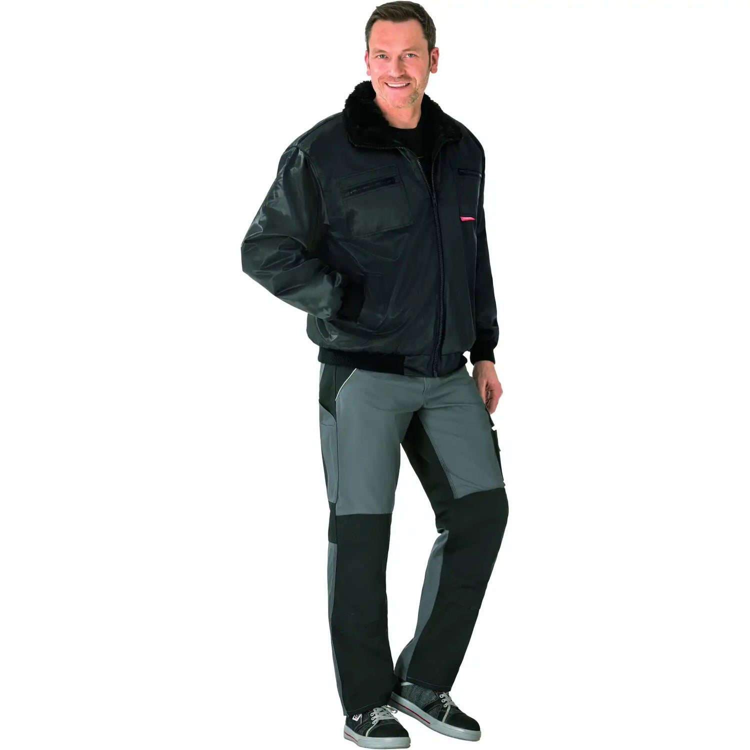 Planam Outdoor Gletscher Pilotenjacke schwarz S schwarz - Produktbild mit Model