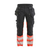 BLAKLADER 11301149 Hi vis Trousers Stretch Hi Vis Reflective Work Trousers Men - Cordura Denim