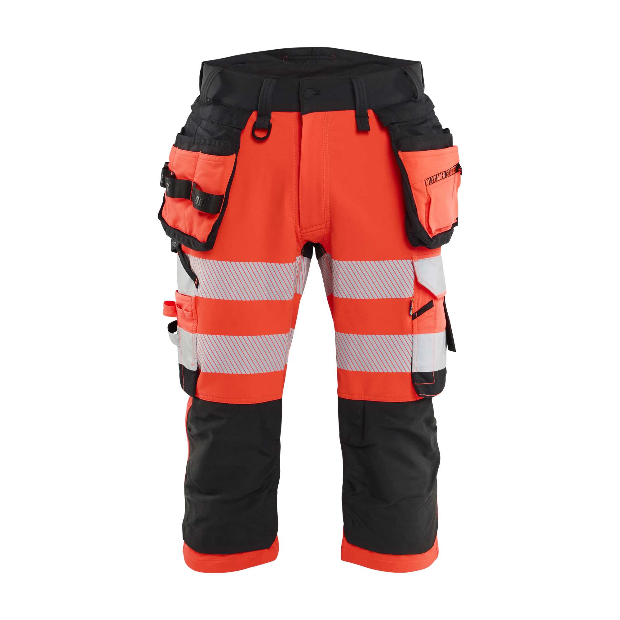 BLAKLADER 11231648 HI VIS PIRATE TROUSERS 4 WAY STRETCH Hi Vis Reflective Work Pirate Bermuda Men - double weave