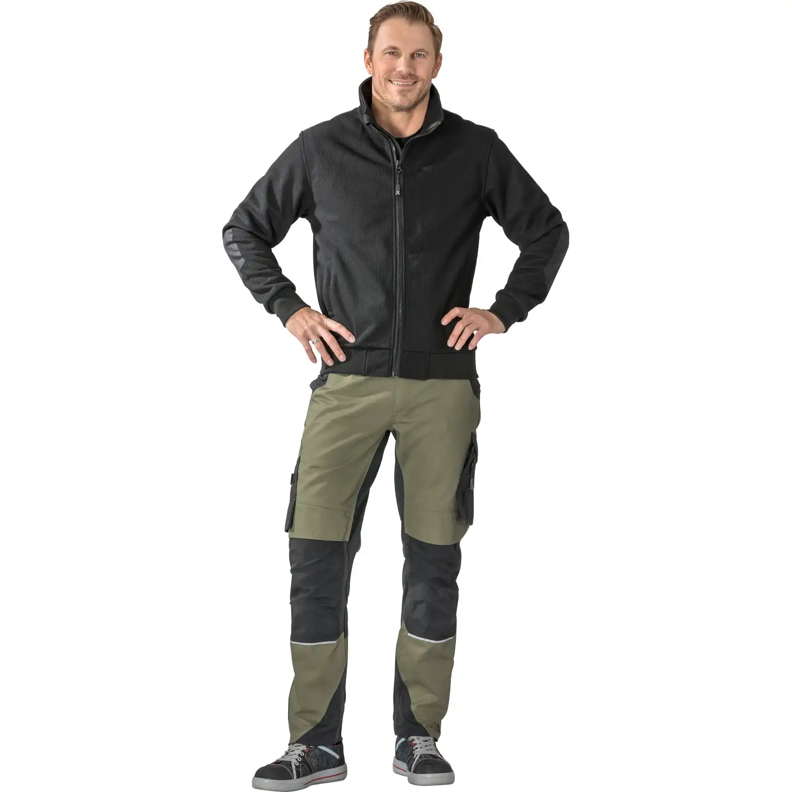 Planam Norit Softshell Blouson schwarz 4XL schwarz - Produktbild mit Model