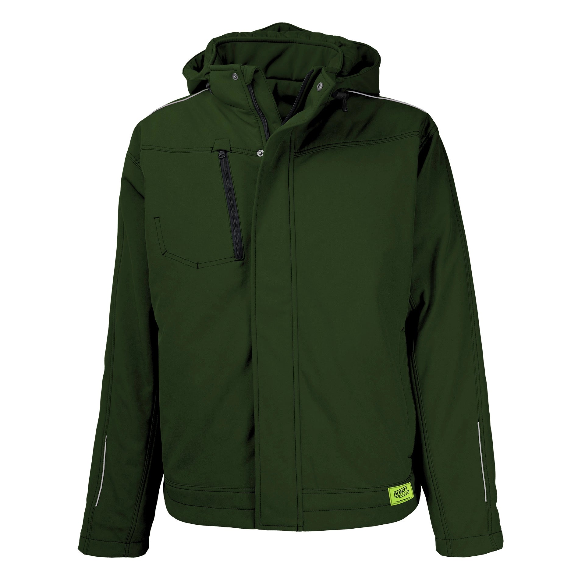 TMG Kult Worker Softshell winter jacket green - KW-230010_Winterjacke_gruen_Vorne_1920x1920