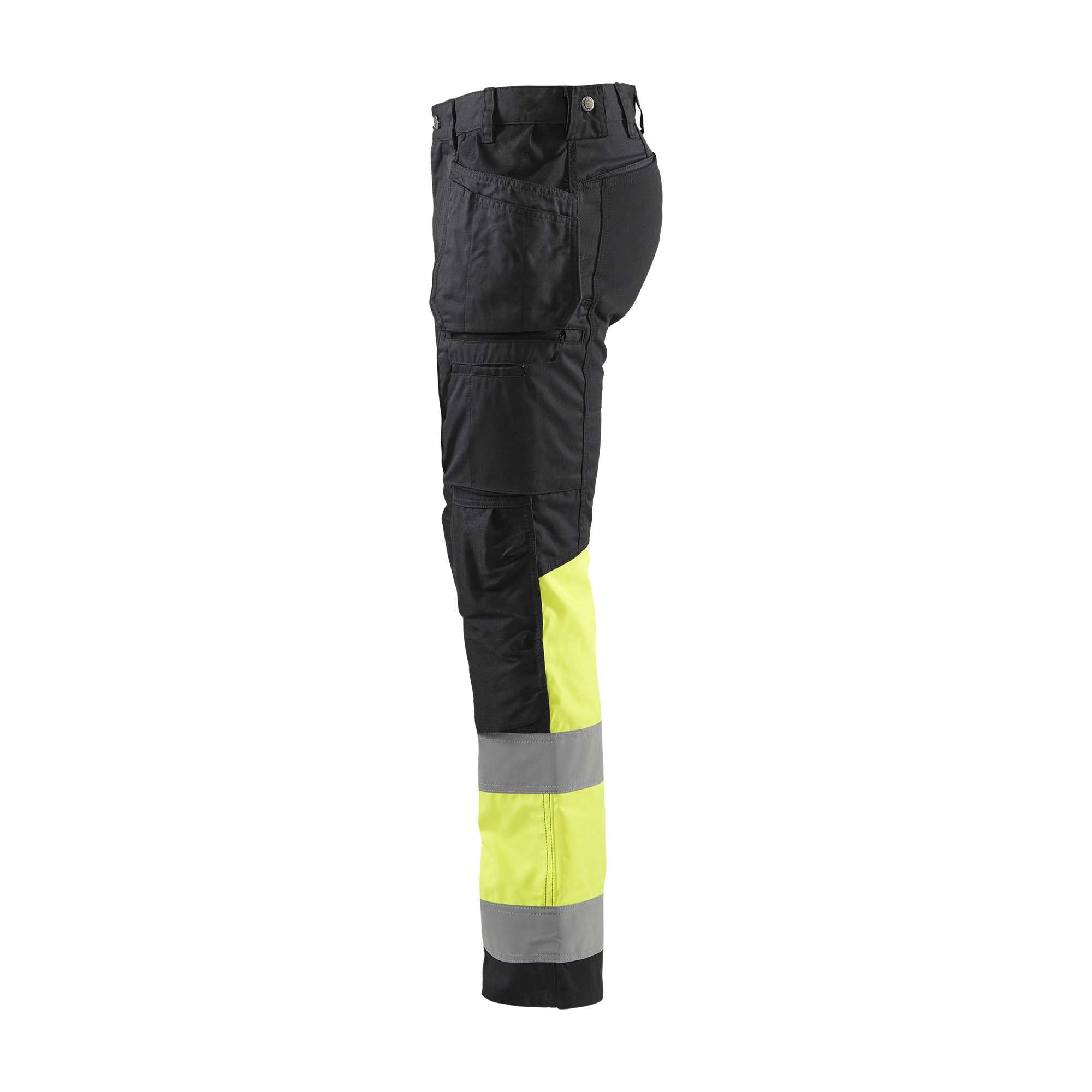 BLAKLADER 15581811 | Hi Vis trousers with stretch Hi Vis Reflective Work Trousers Men - stretch fabric