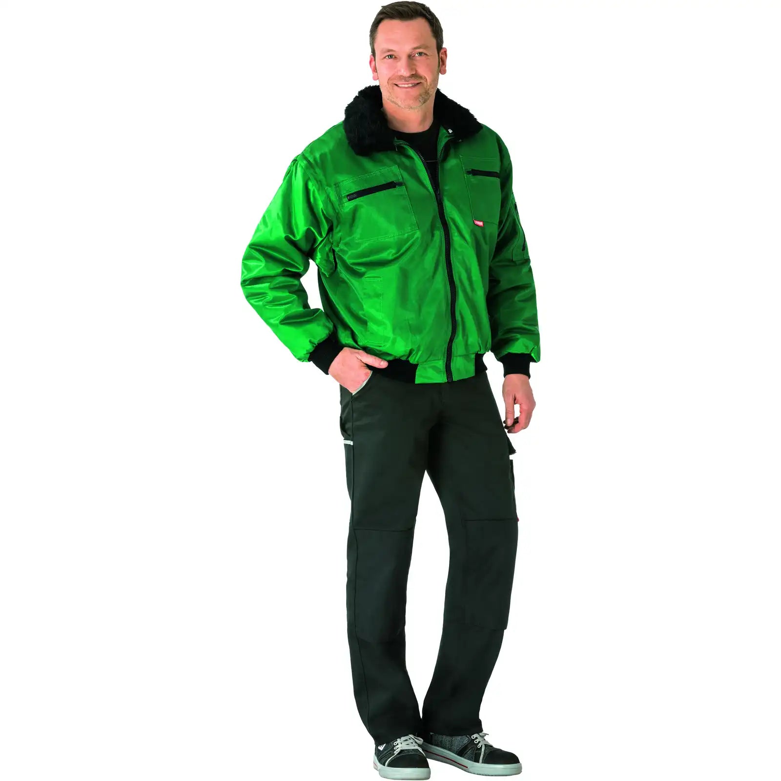 Planam Outdoor Gletscher Comfortjacke grün L grün - Produktbild mit Model