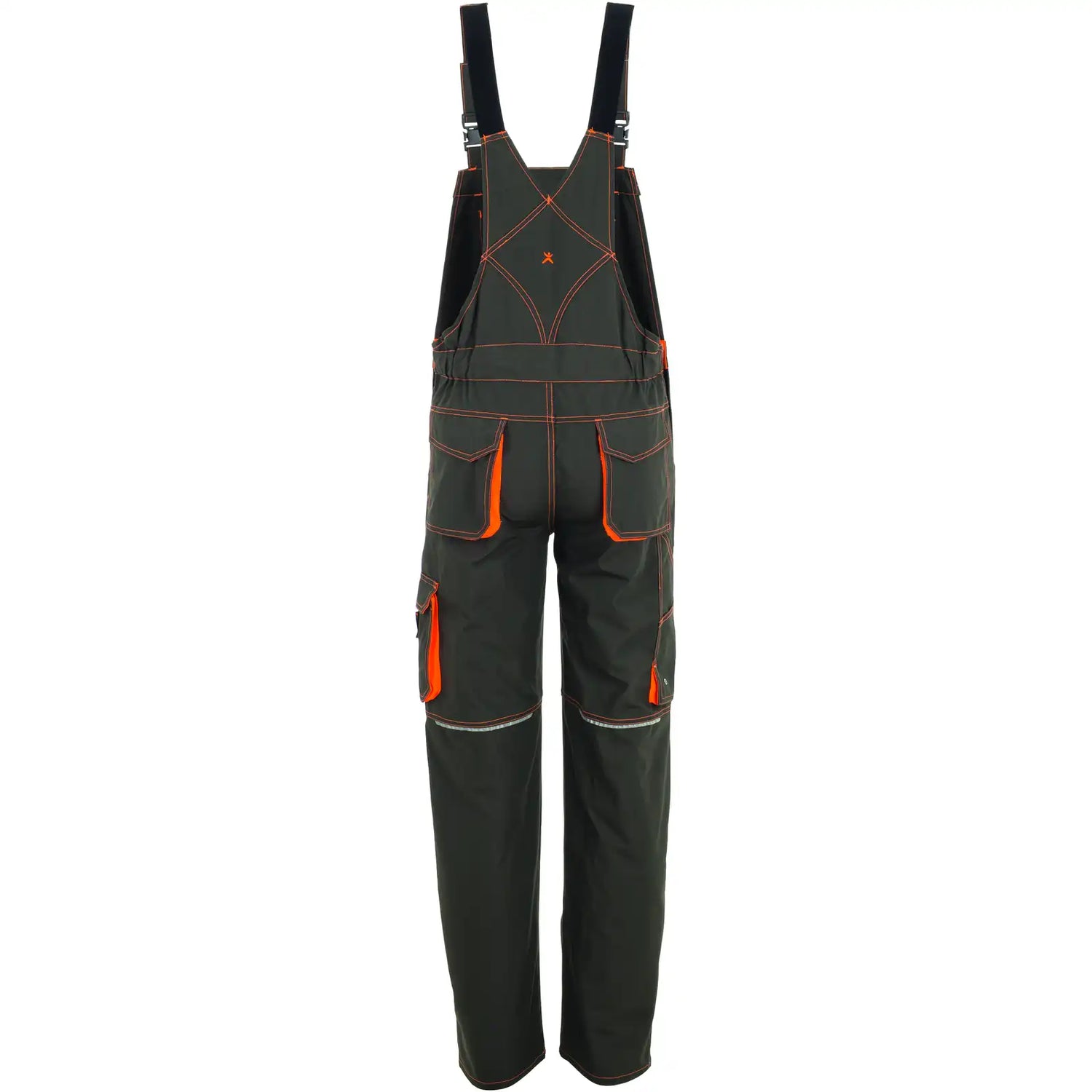 Planam Basalt Neon Latzhose oliv/orange 102 oliv/orange - Produktbild ohne Model