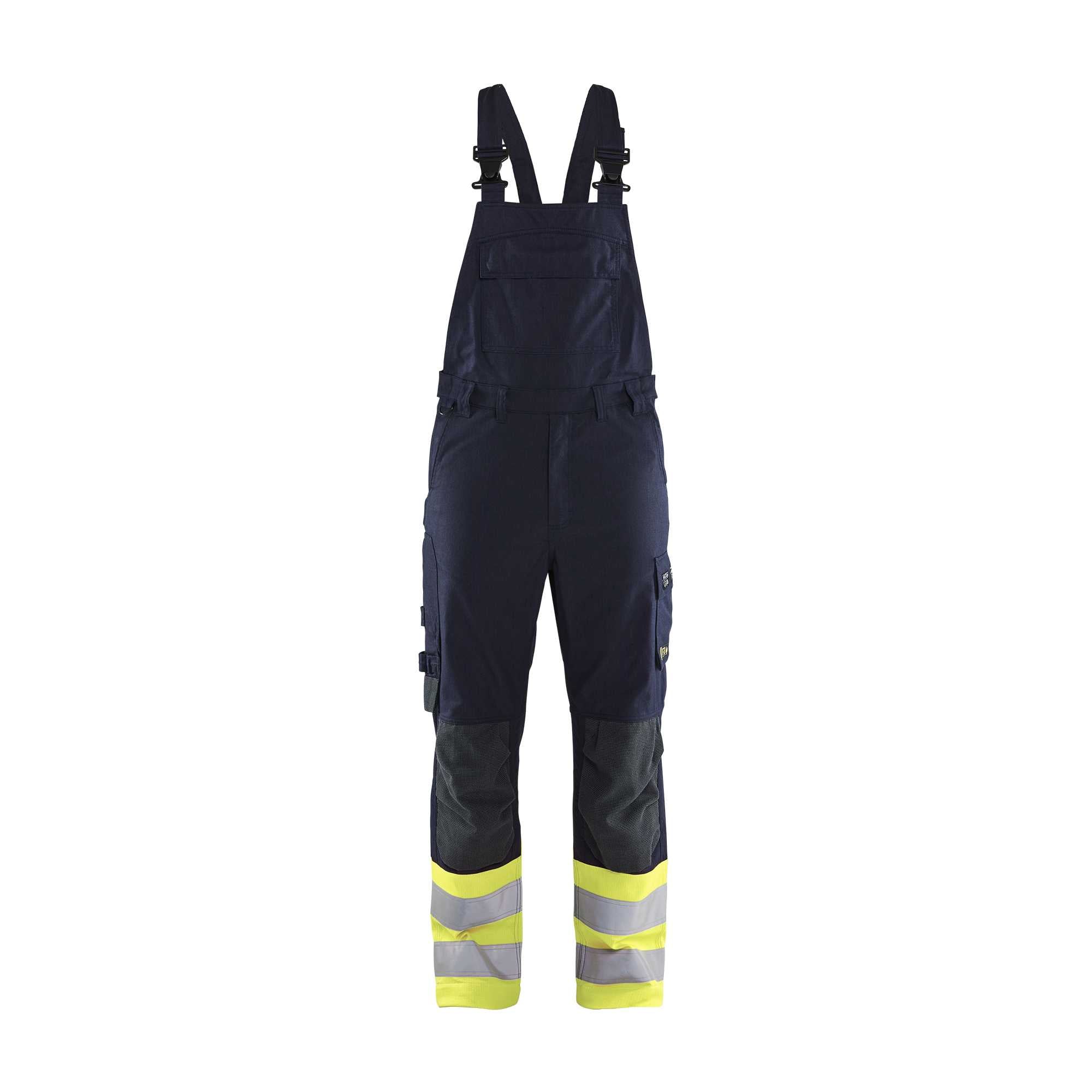 BLAKLADER 28881512 Multinorm Inherent Bib Trousers Hi Vis Reflective Work Bib Trousers Men - ripstop fabric