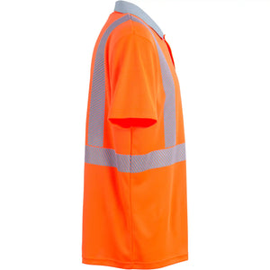 Planam Norit Warnschutz Poloshirt kurzarm orange/zink XS orange/zink - Produktbild ohne Model