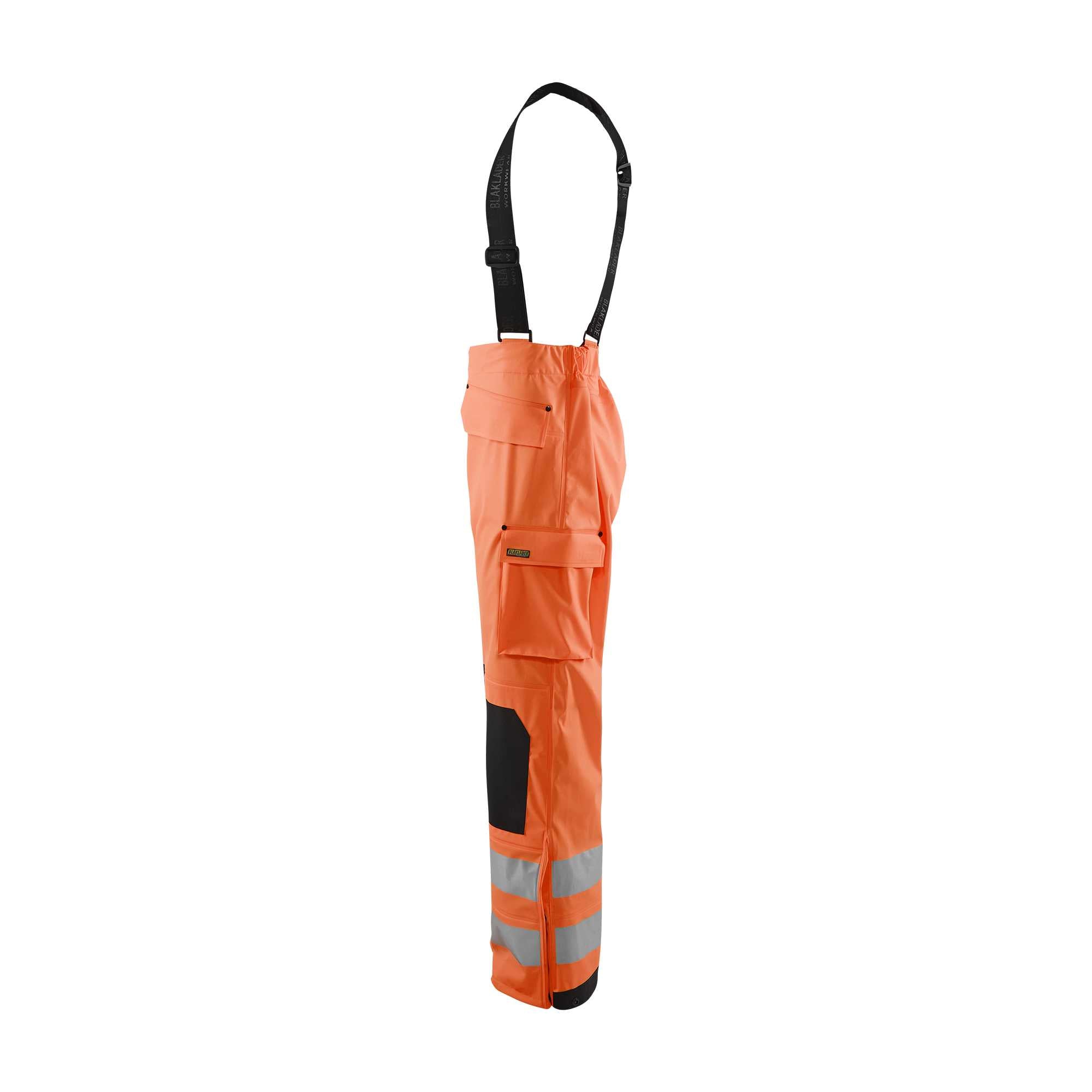 BLAKLADER 13022003 Rain Trousers Hi Vis LEVEL 2 Hi Vis Reflective Work Trousers Men - Waterproof