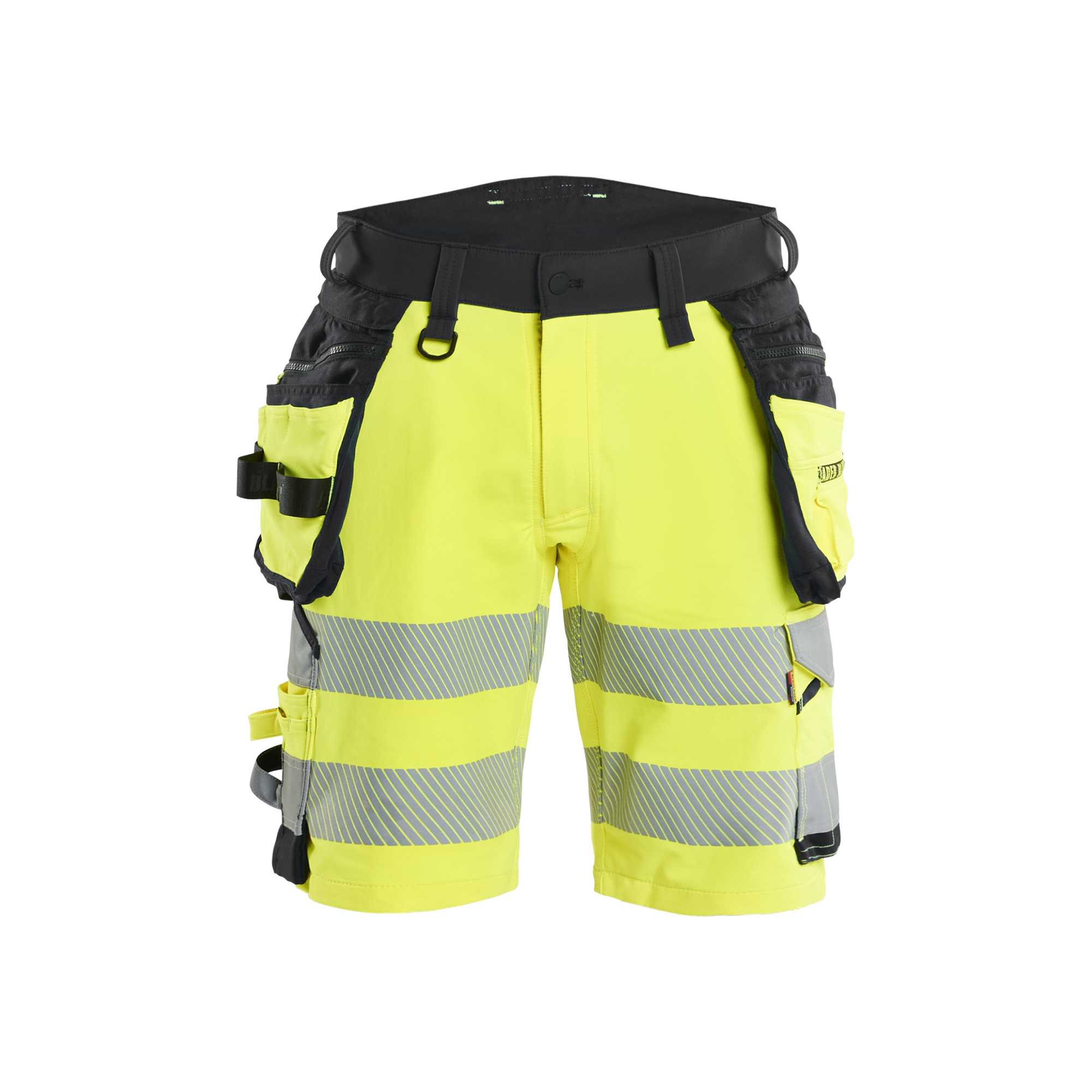 BLAKLADER 11201648 Hi Vis shorts 4 way stretch Hi Vis Reflective Work Shorts Men - double weave