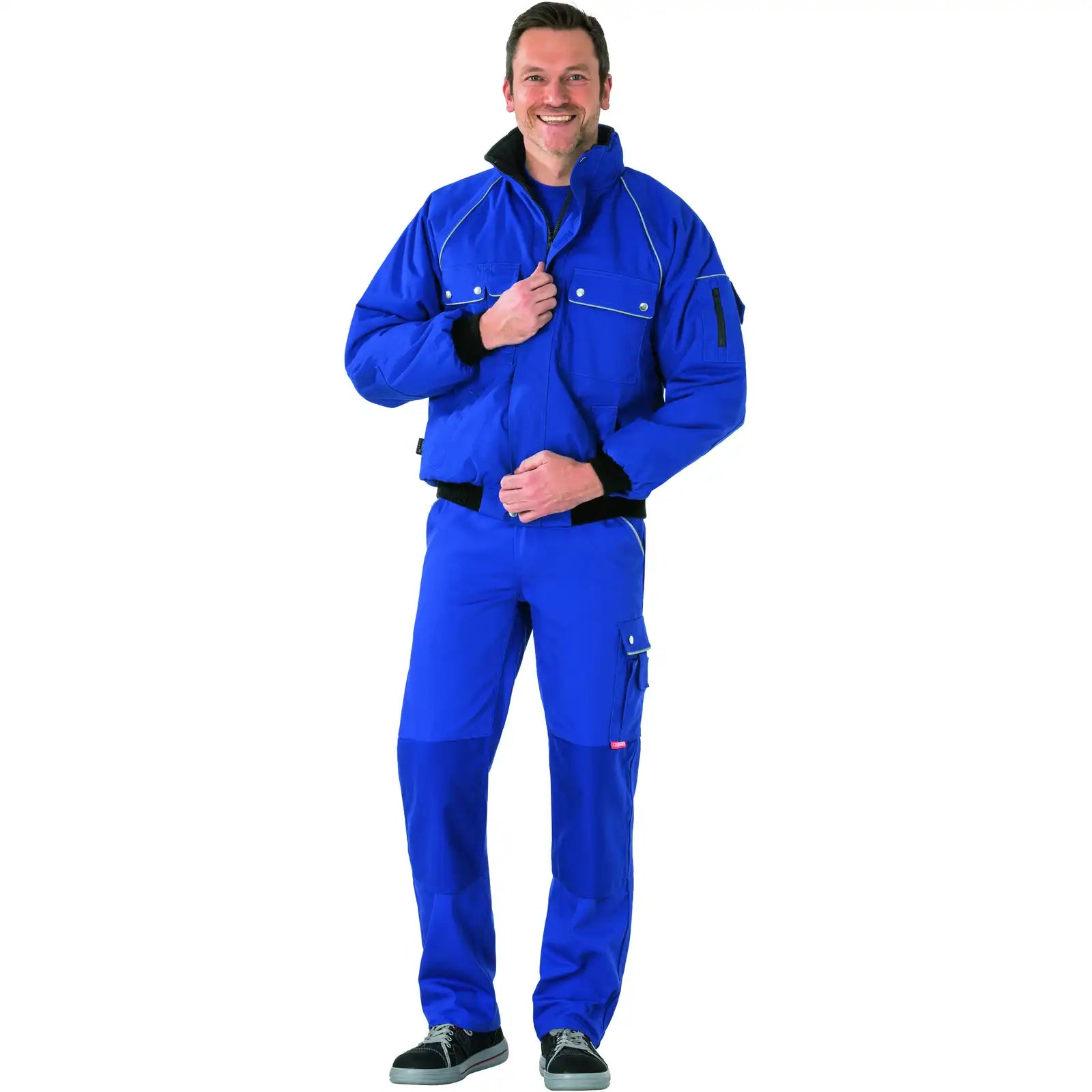 Planam Canvas 320 Winterblouson kornblumenblau/kornblumenblau 4XL kornblumenblau/kornblumenblau - Produktbild mit Model