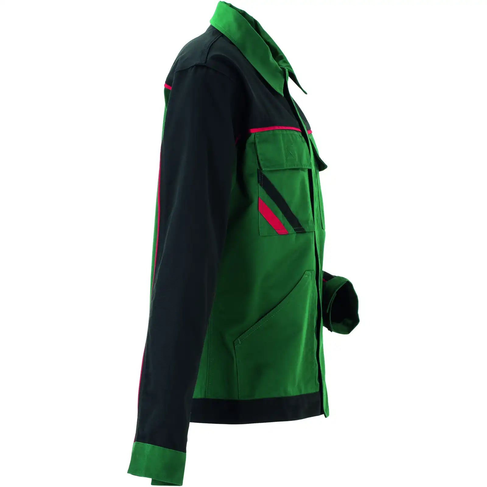 Planam Highline Damen Bundjacke grün/schwarz/rot 34 grün/schwarz/rot - Produktbild ohne Model