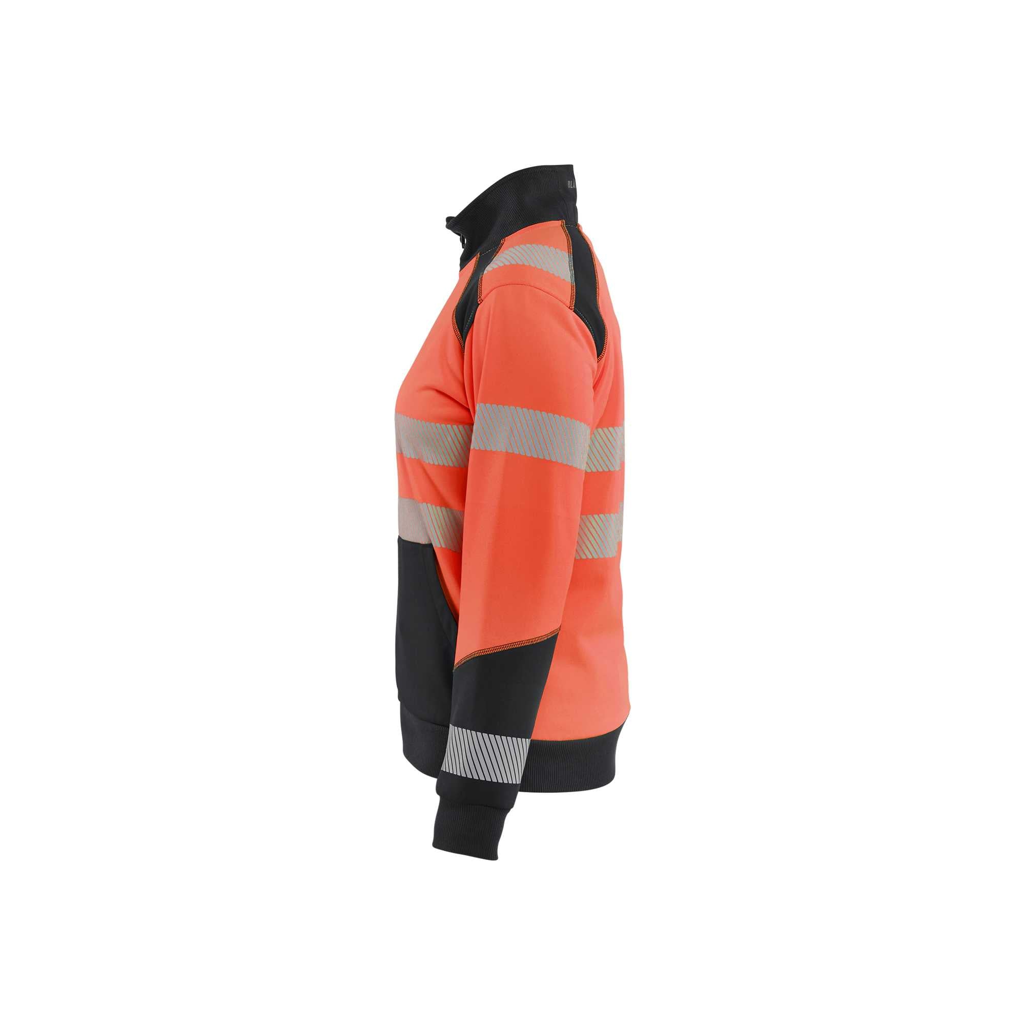 BLAKLADER 35082528 Hi Vis Reflective Half-zip Work Sweatshirt WOMEN - Brushed Inside