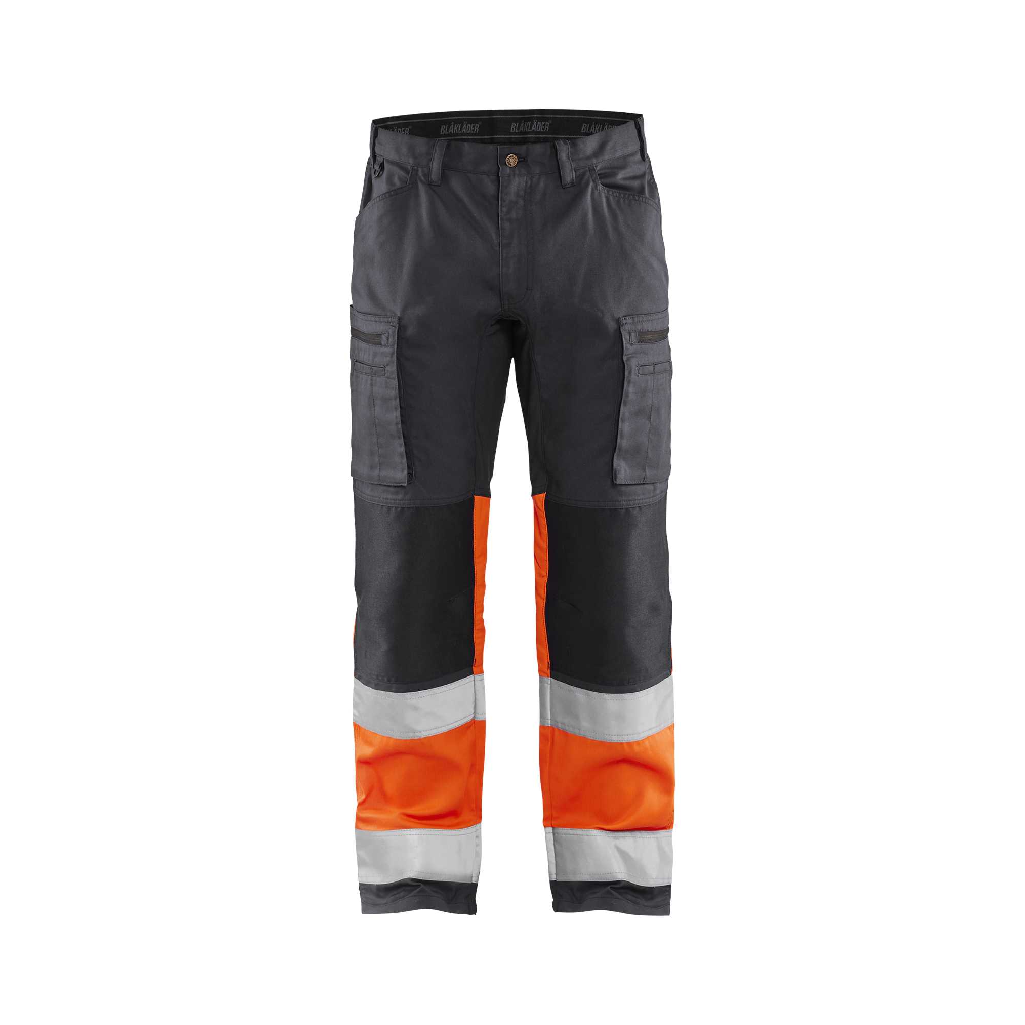 BLAKLADER 15511811 | Hi Vis Trousers with Stretch Hi Vis Reflective Work Trousers Men - 65% Polyester
