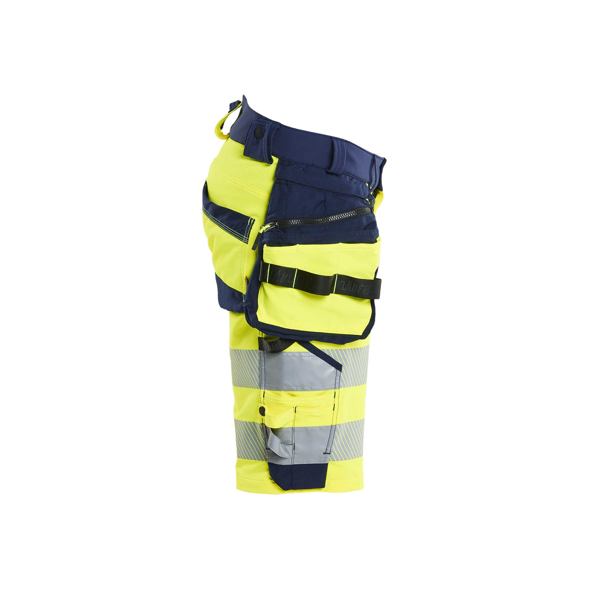 BLAKLADER 11201648 Hi Vis shorts 4 way stretch Hi Vis Reflective Work Shorts Men - double weave