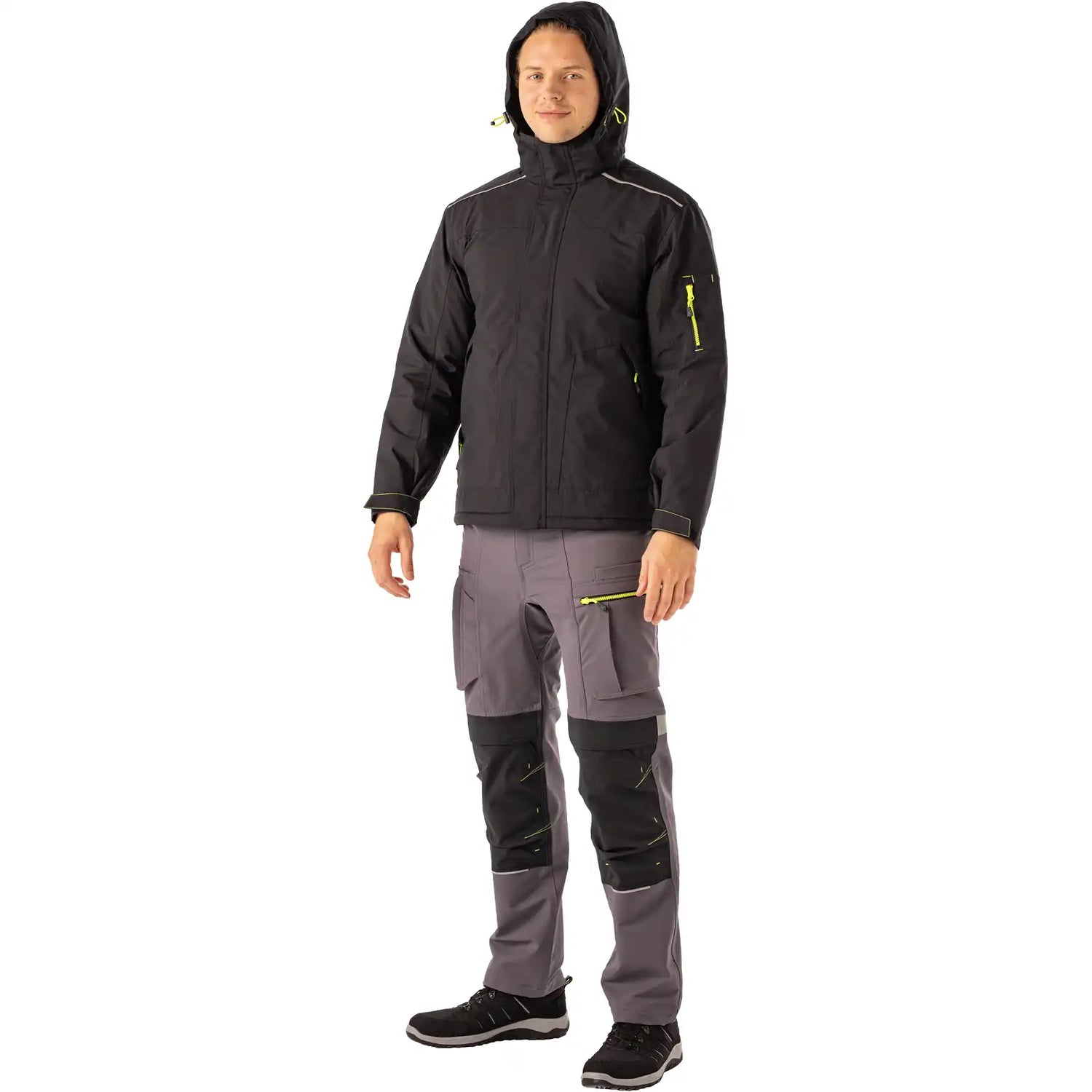 Planam rECOline Winterjacke schwarz          XS schwarz - Produktbild mit Model