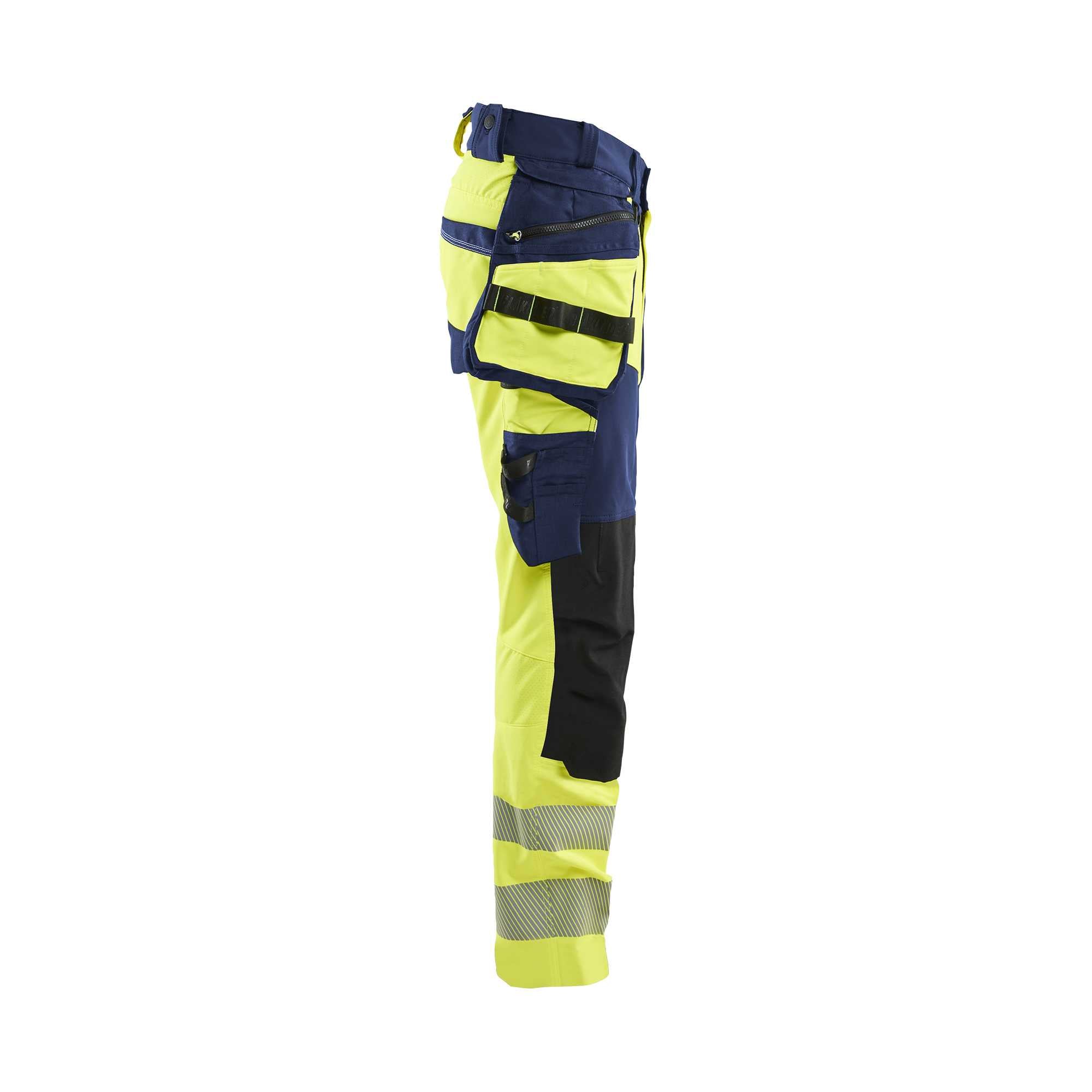 BLAKLADER 11221648 Hi Vis trousers 4 way stretch Hi Vis Reflective Work Trousers Men - double weave