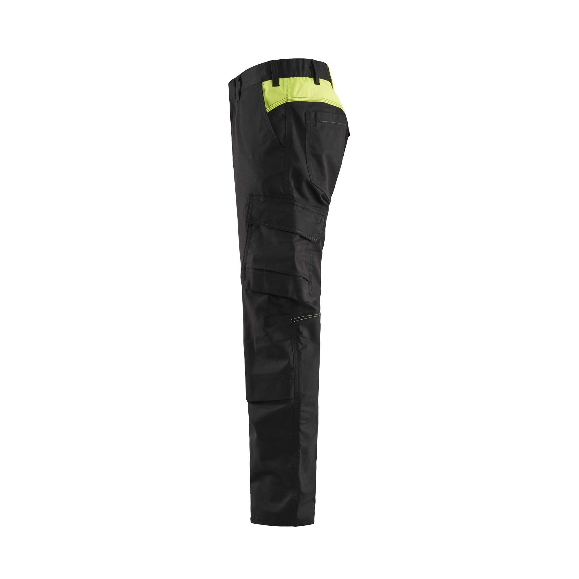 BLAKLADER 14481832 | Industry trousers stretch with knee pad pockets Hi Vis Reflective Work Trousers Men - twill fabric