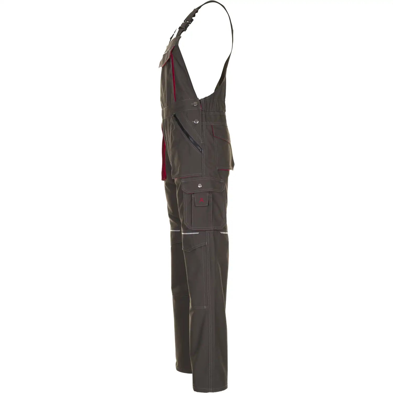 Planam Basalt Latzhose oliv/rot 102 oliv/rot - Produktbild ohne Model