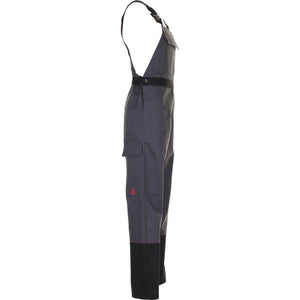 Planam Weld Shield Latzhose grau/schwarz 102 grau/schwarz - Produktbild ohne Model