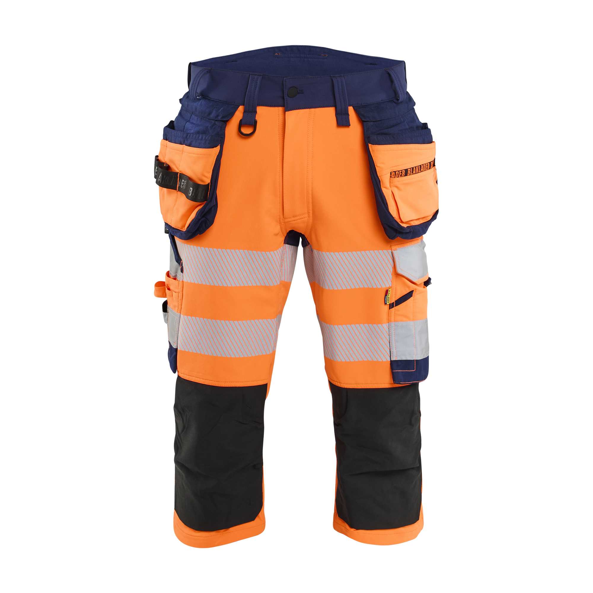 BLAKLADER 11231648 HI VIS PIRATE TROUSERS 4 WAY STRETCH Hi Vis Reflective Work Pirate Bermuda Men - double weave