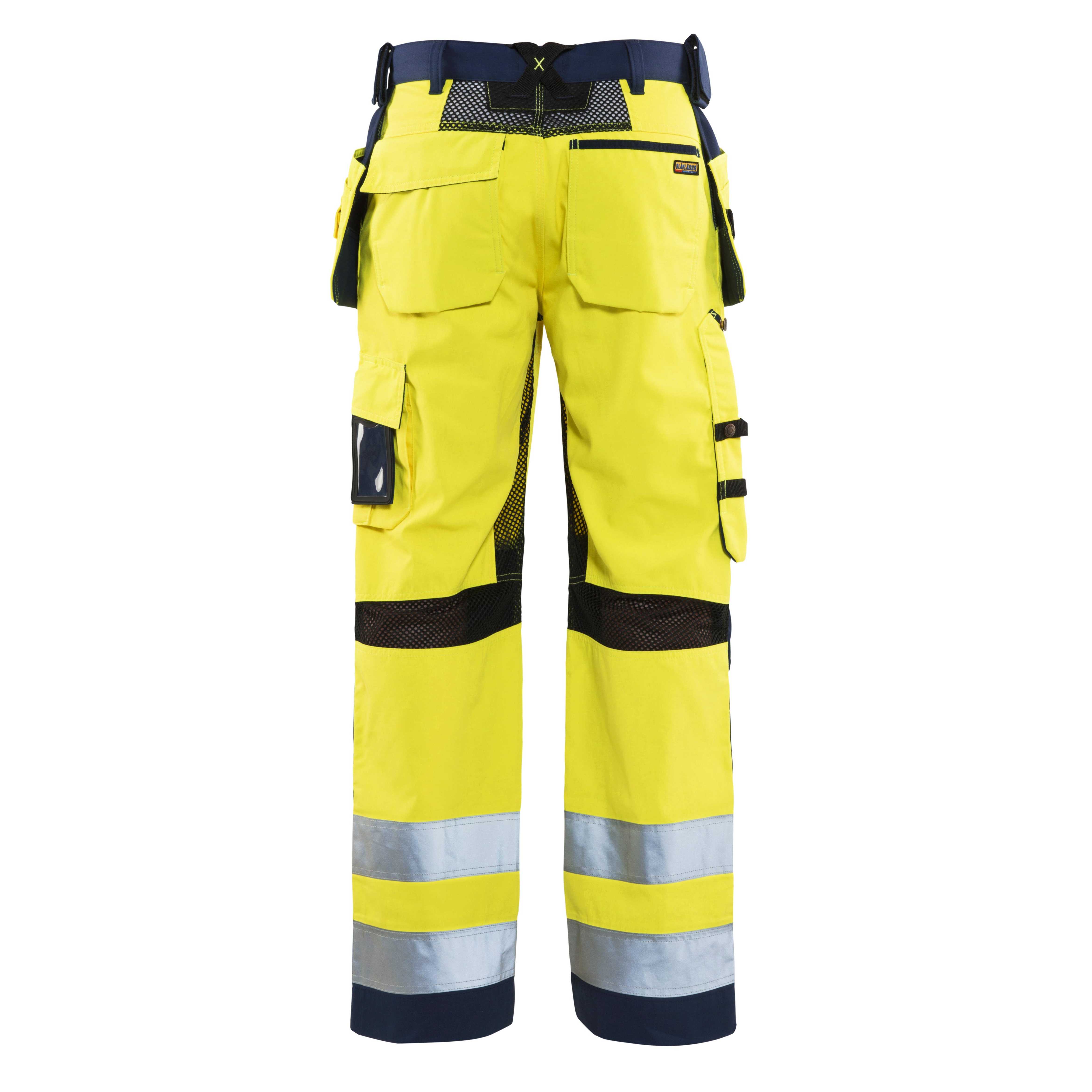 BLAKLADER 15651811 | Ventilated Hi Vis trousers Hi Vis Reflective Work Trousers Men - Mesh Panels