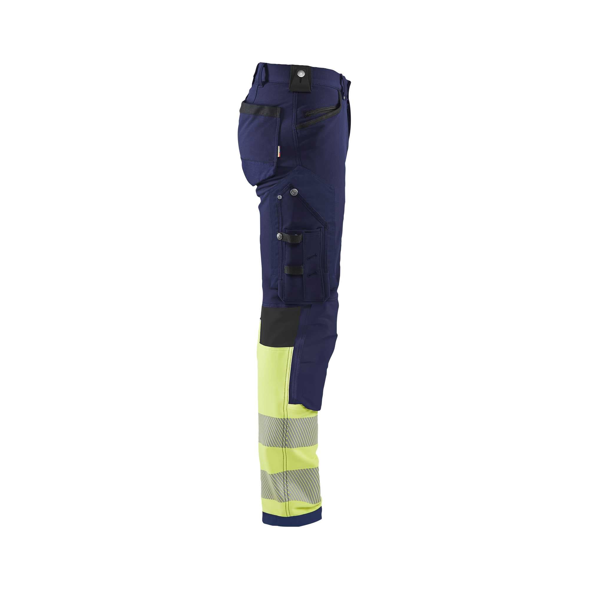 BLAKLADER 11931642 | Hi Vis 4 way stretch trousers Hi Vis Reflective Work Trousers Men - Water Repellent