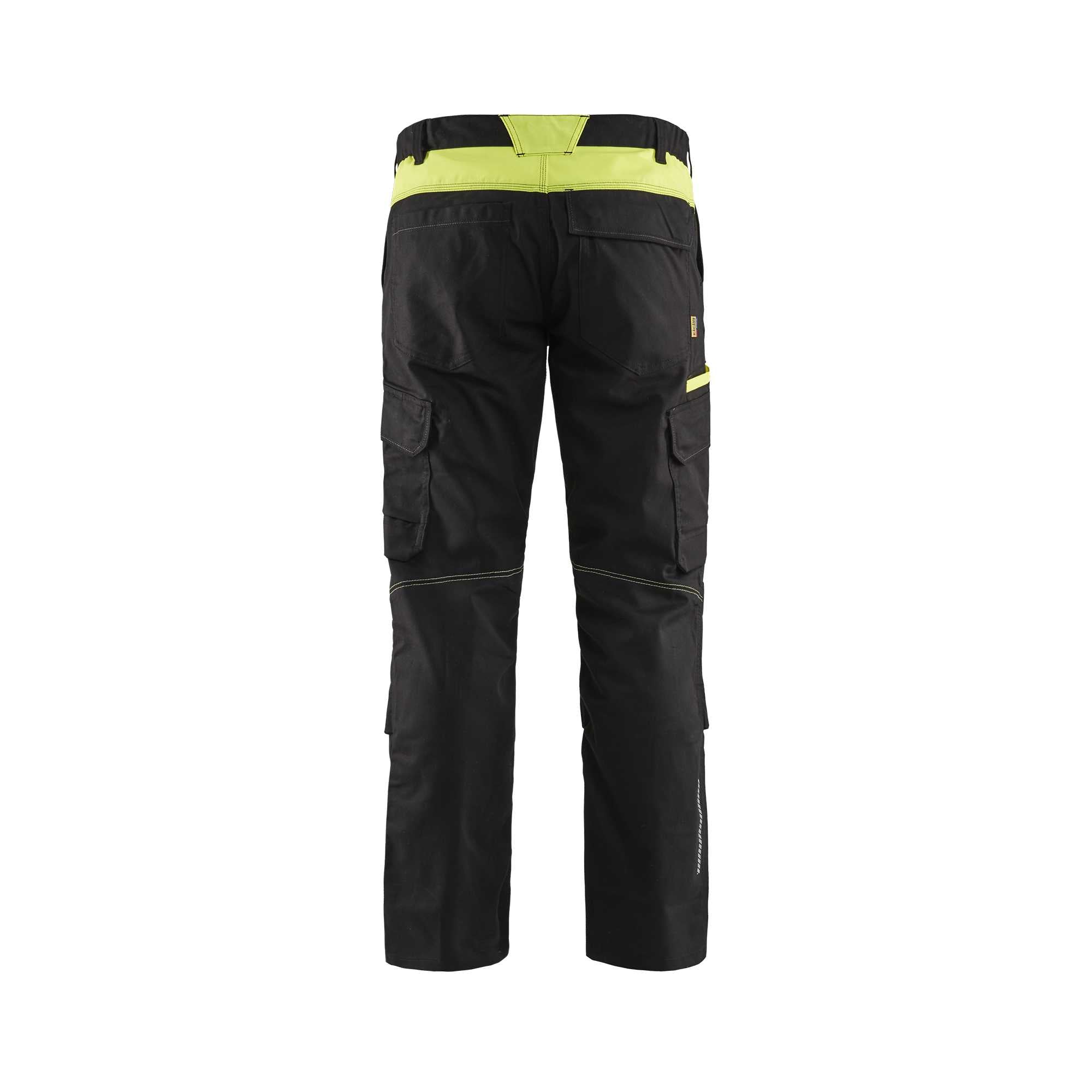 BLAKLADER 14481832 | Industry trousers stretch with knee pad pockets Hi Vis Reflective Work Trousers Men - twill fabric