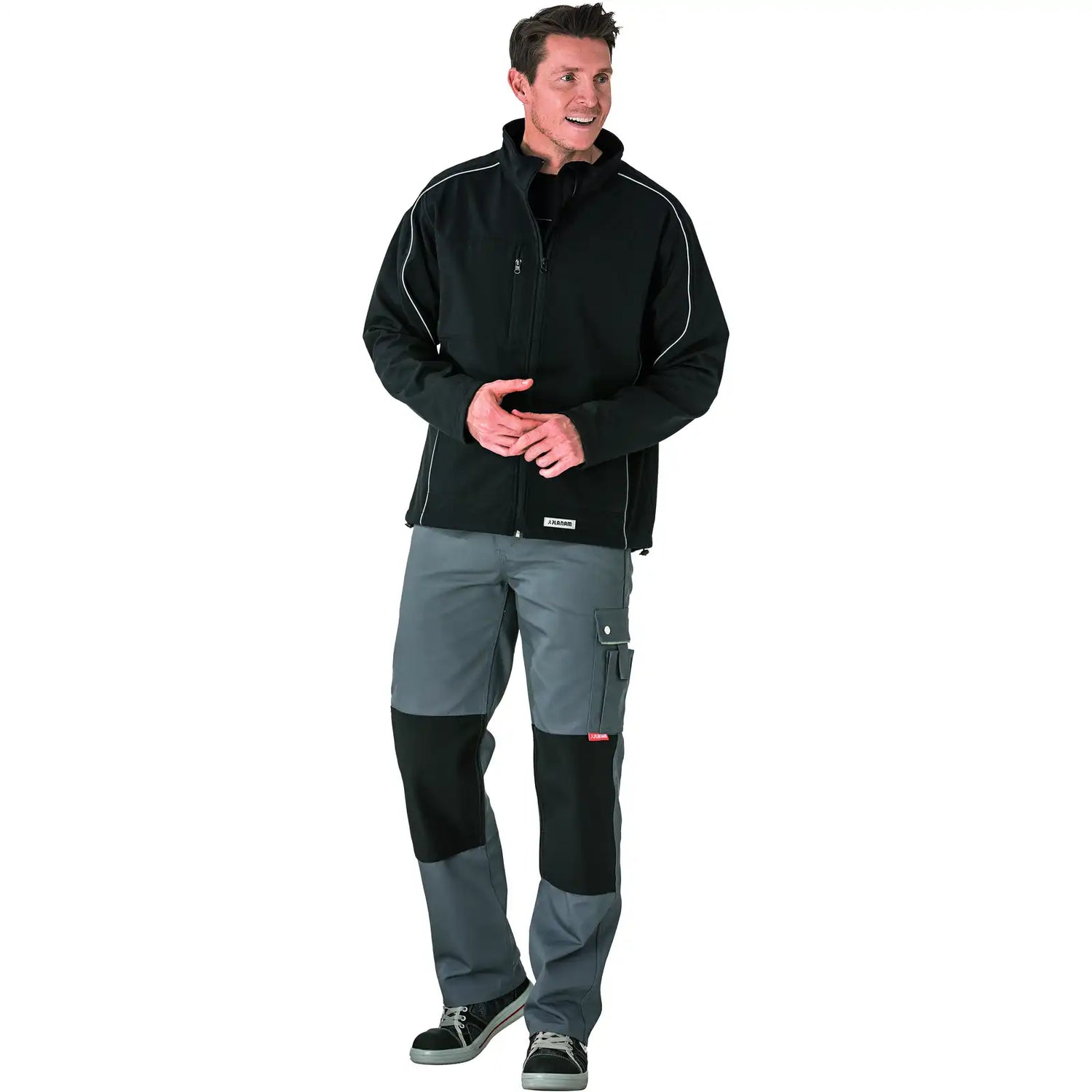 Planam Outdoor Twilight Softshelljacke schwarz XS schwarz - Produktbild mit Model