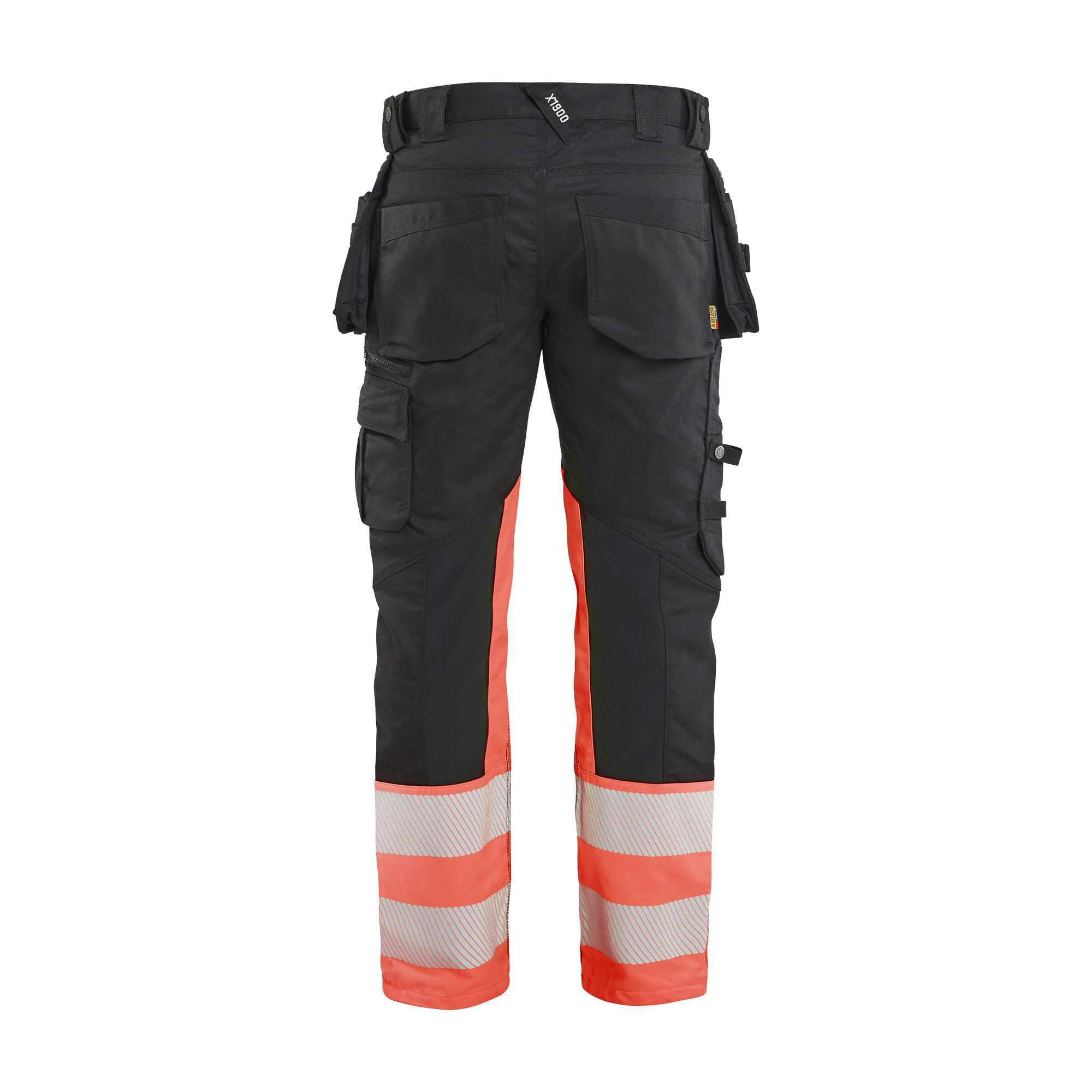 BLAKLADER 11301149 Hi vis Trousers Stretch Hi Vis Reflective Work Trousers Men - Cordura Denim