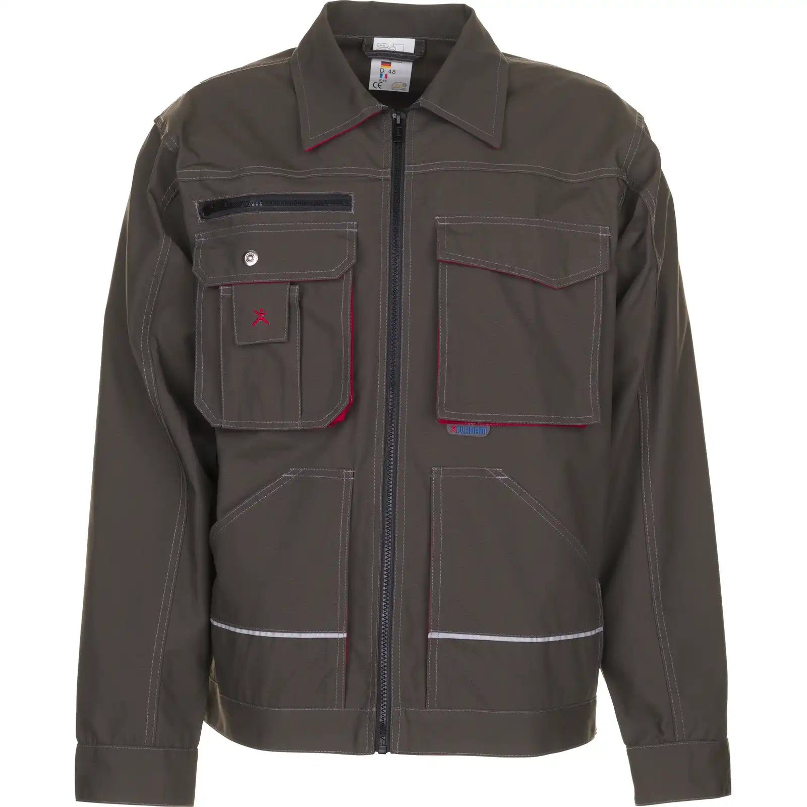 Planam Basalt Bundjacke oliv/rot 102 oliv/rot - Vorschaubild