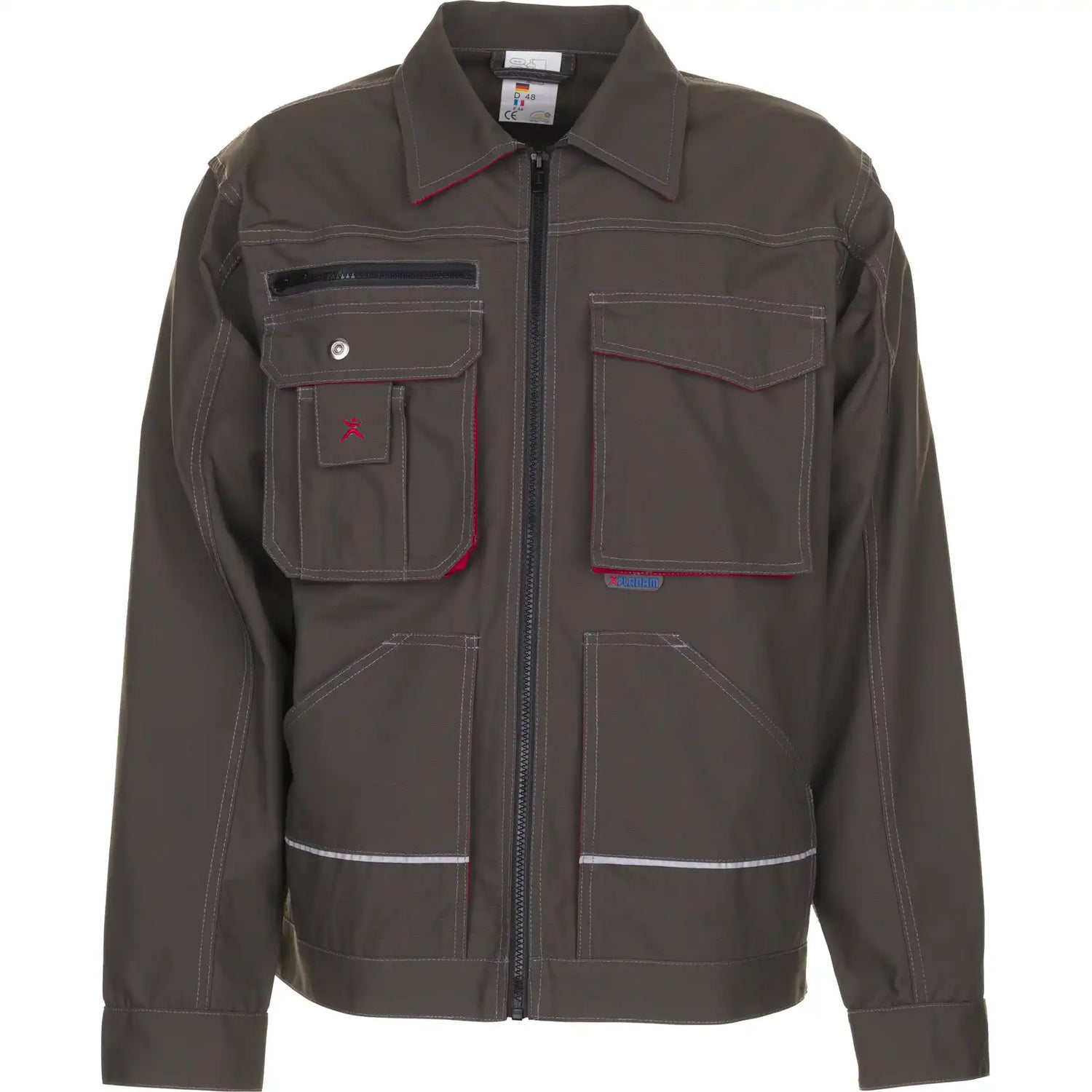 Planam Basalt Bundjacke oliv/rot 102 oliv/rot - Vorschaubild