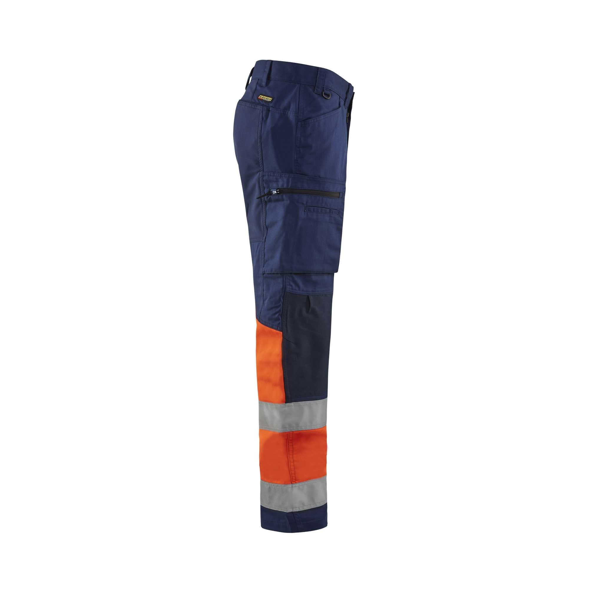BLAKLADER 15511811 | Hi Vis Trousers with Stretch Hi Vis Reflective Work Trousers Men - 65% Polyester