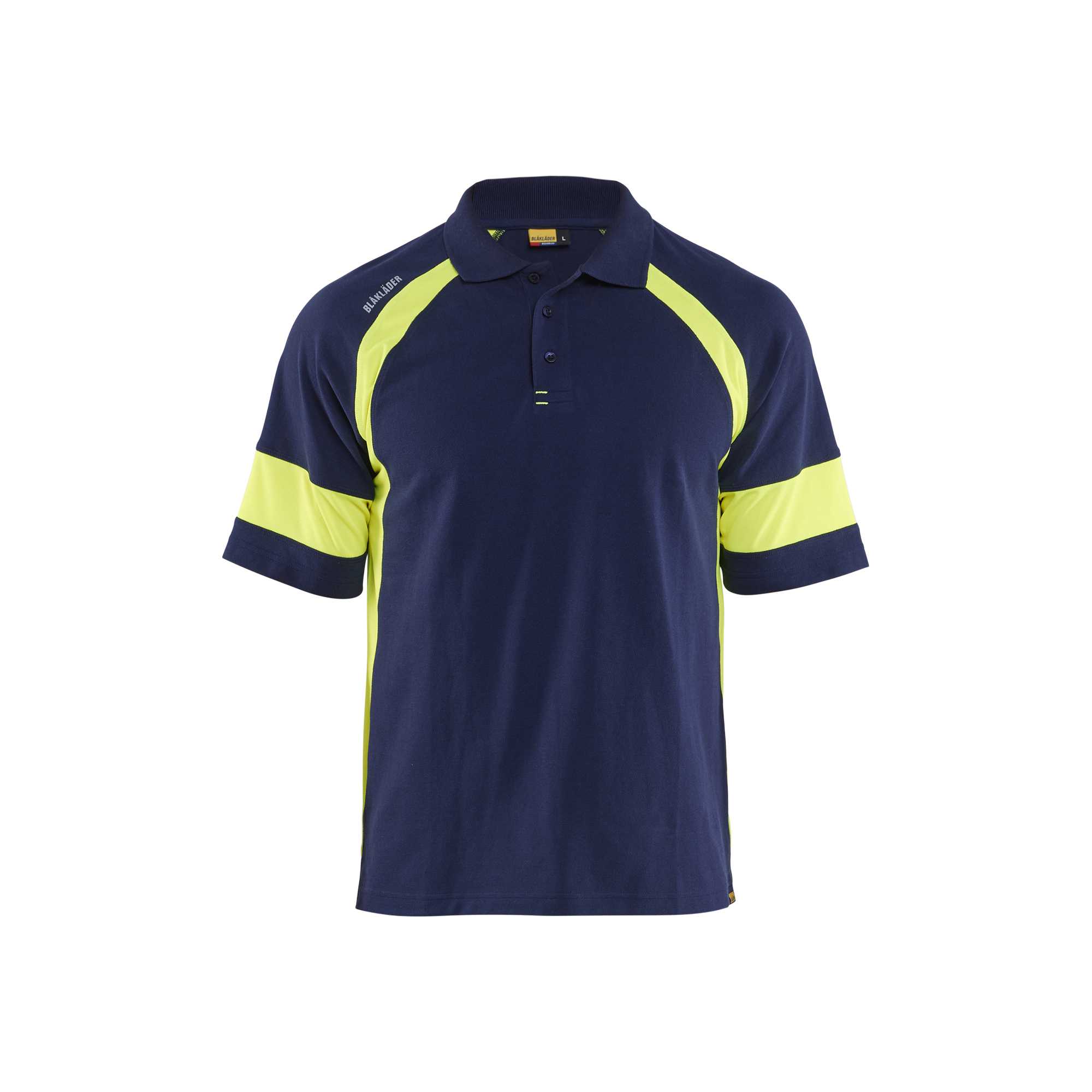 BLAKLADER 35281050 Polo Shirt with Hi vis Hi Vis Reflective Short Sleeve Work Polo MEN - 60% Cotton 40% Polyester