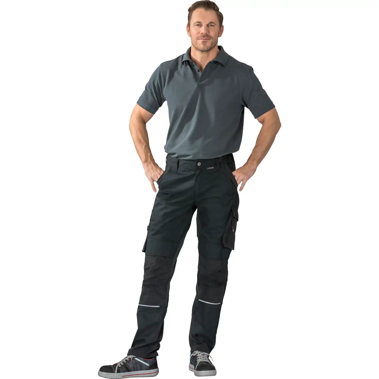 Planam Norit Herren Bundhose schwarz/schwarz 102 schwarz/schwarz - Produktbild mit Model