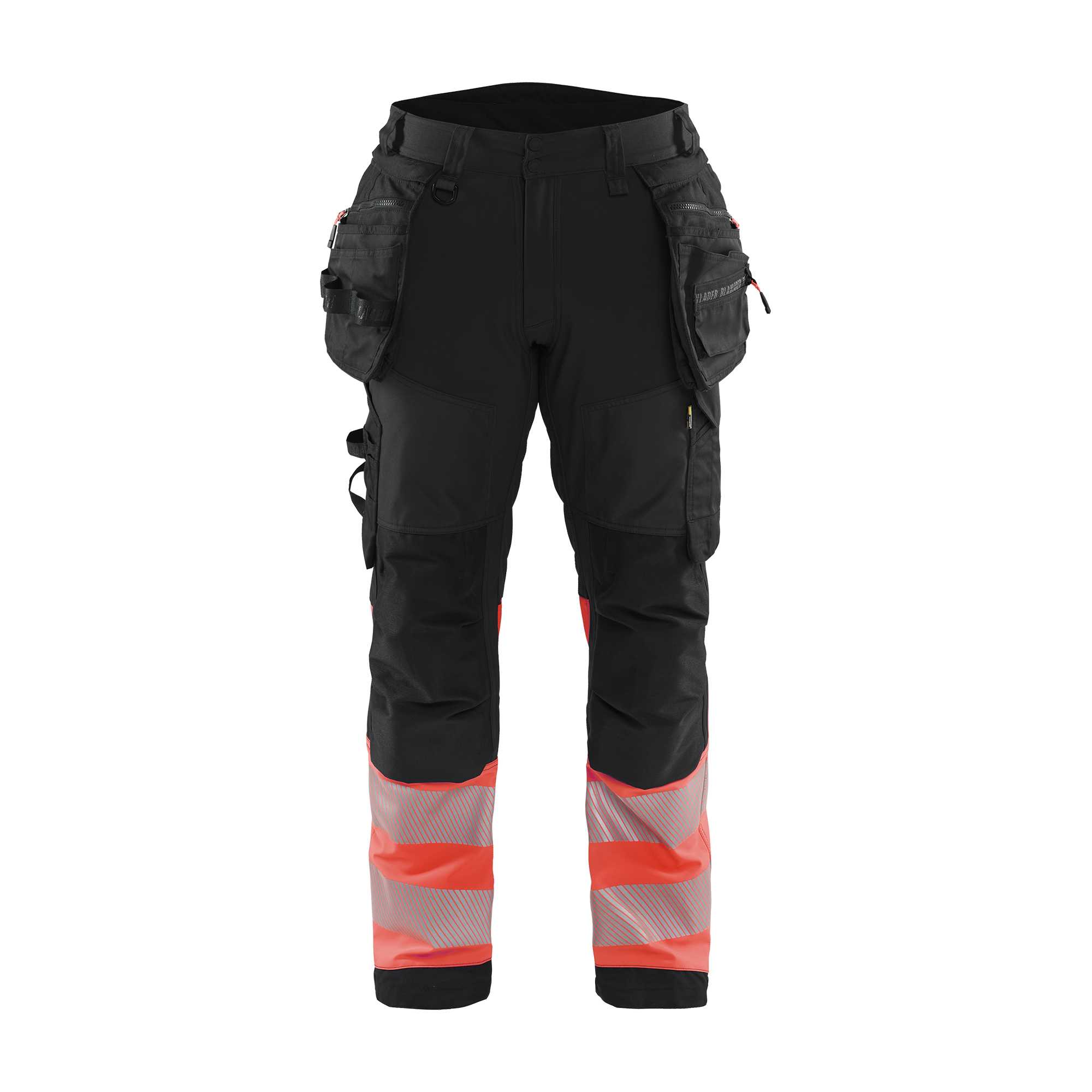 BLAKLADER 18212513 | Hi vis Softshell Trousers Hi Vis Reflective Work Trousers Men - Waterproof