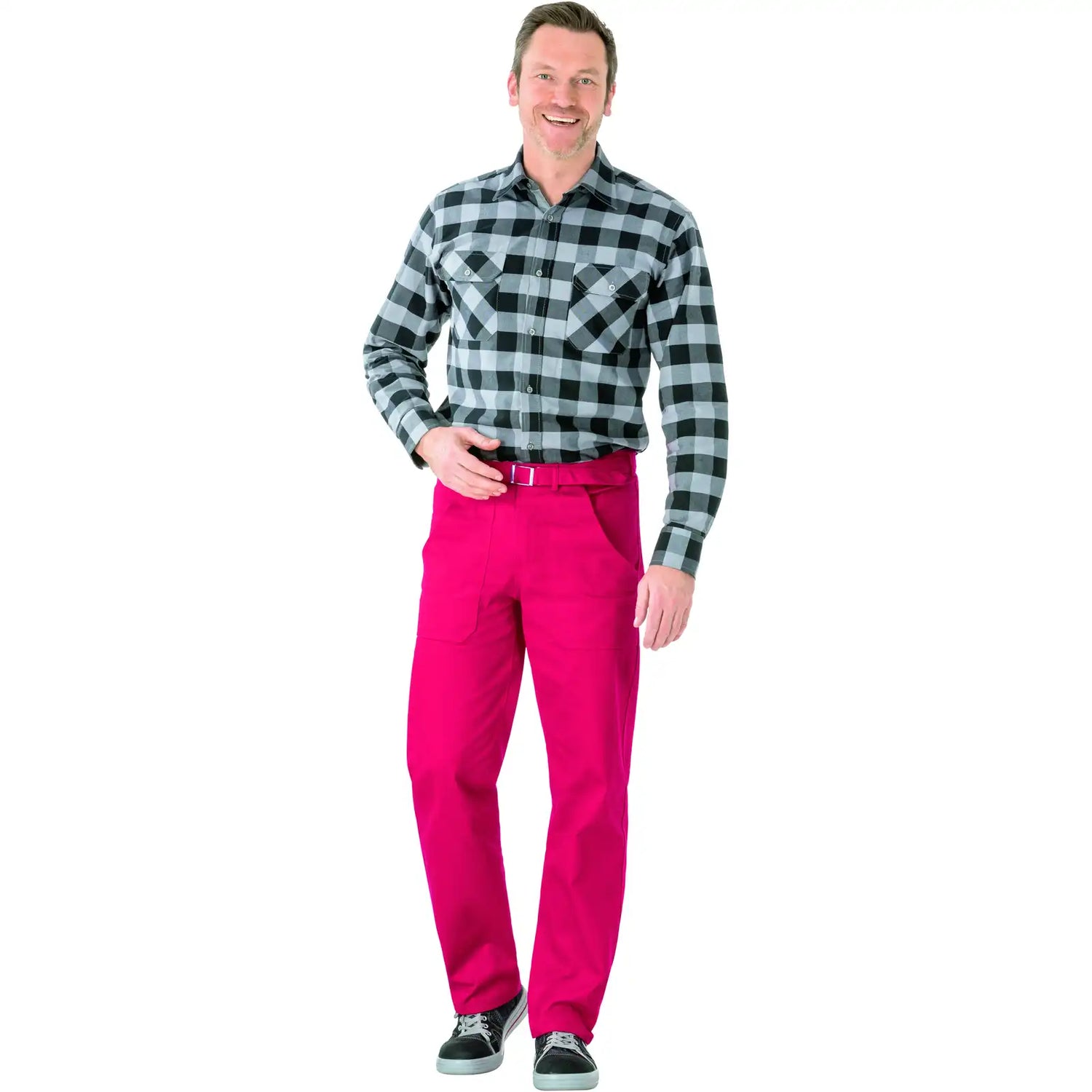 Planam BW 290 Bundhose mittelrot 102 mittelrot - Produktbild mit Model