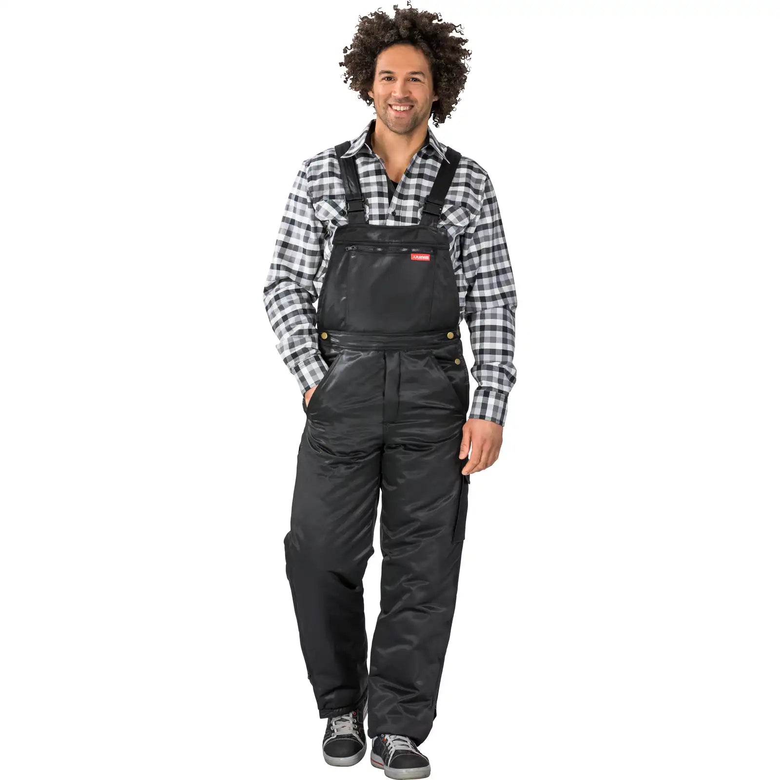 Planam Outdoor Gletscher Pilotenlatzhose schwarz 4XL schwarz - Produktbild mit Model