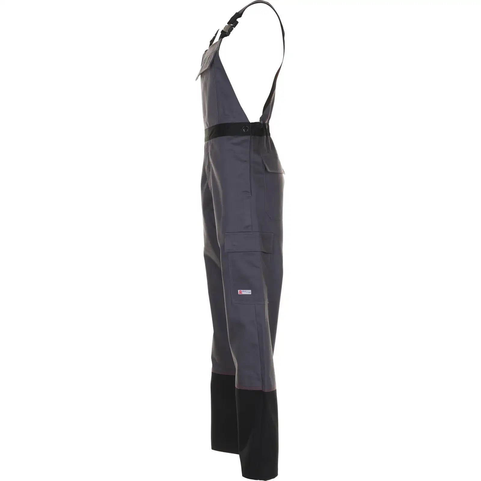 Planam Weld Shield Latzhose grau/schwarz 102 grau/schwarz - Produktbild ohne Model