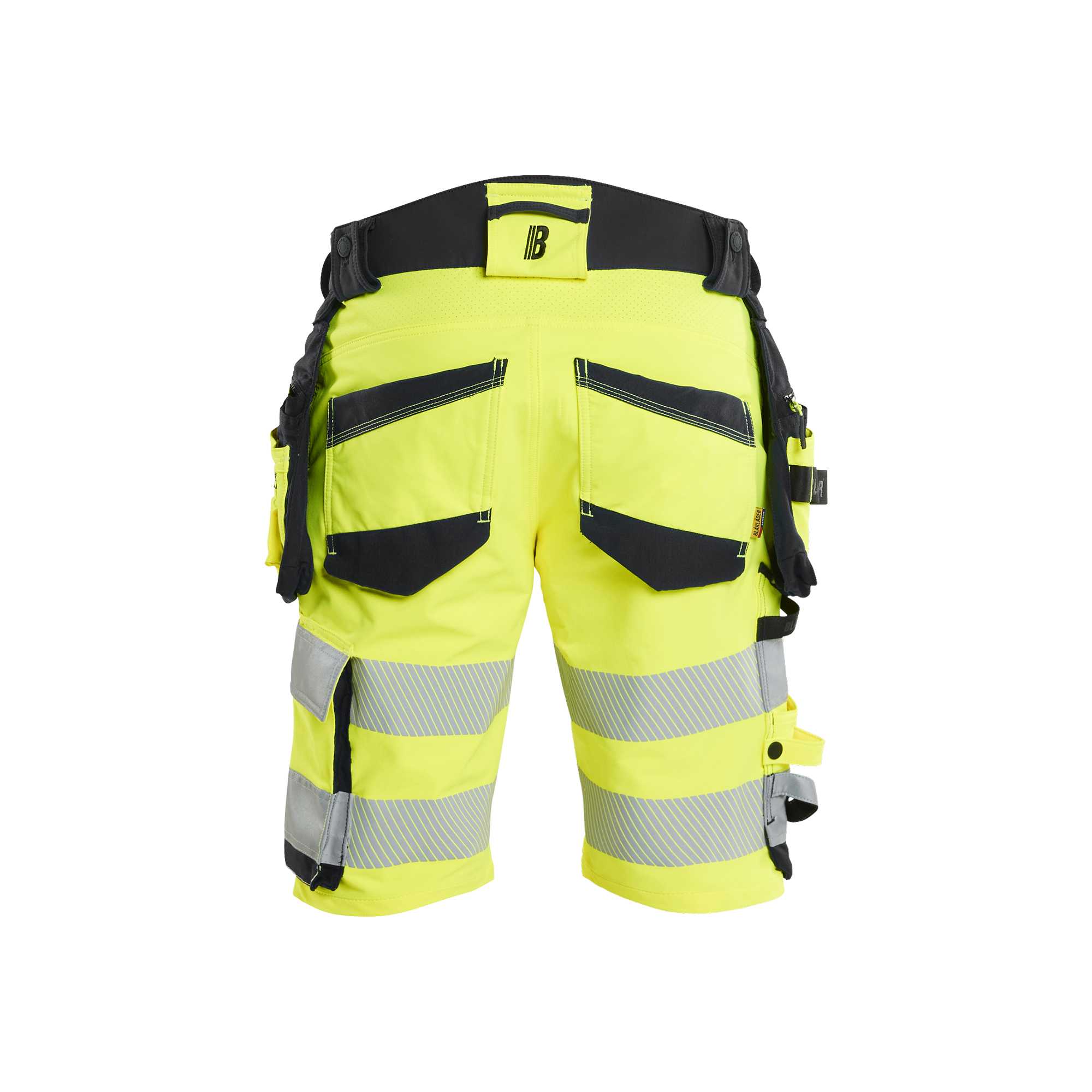 BLAKLADER 11201648 Hi Vis shorts 4 way stretch Hi Vis Reflective Work Shorts Men - double weave